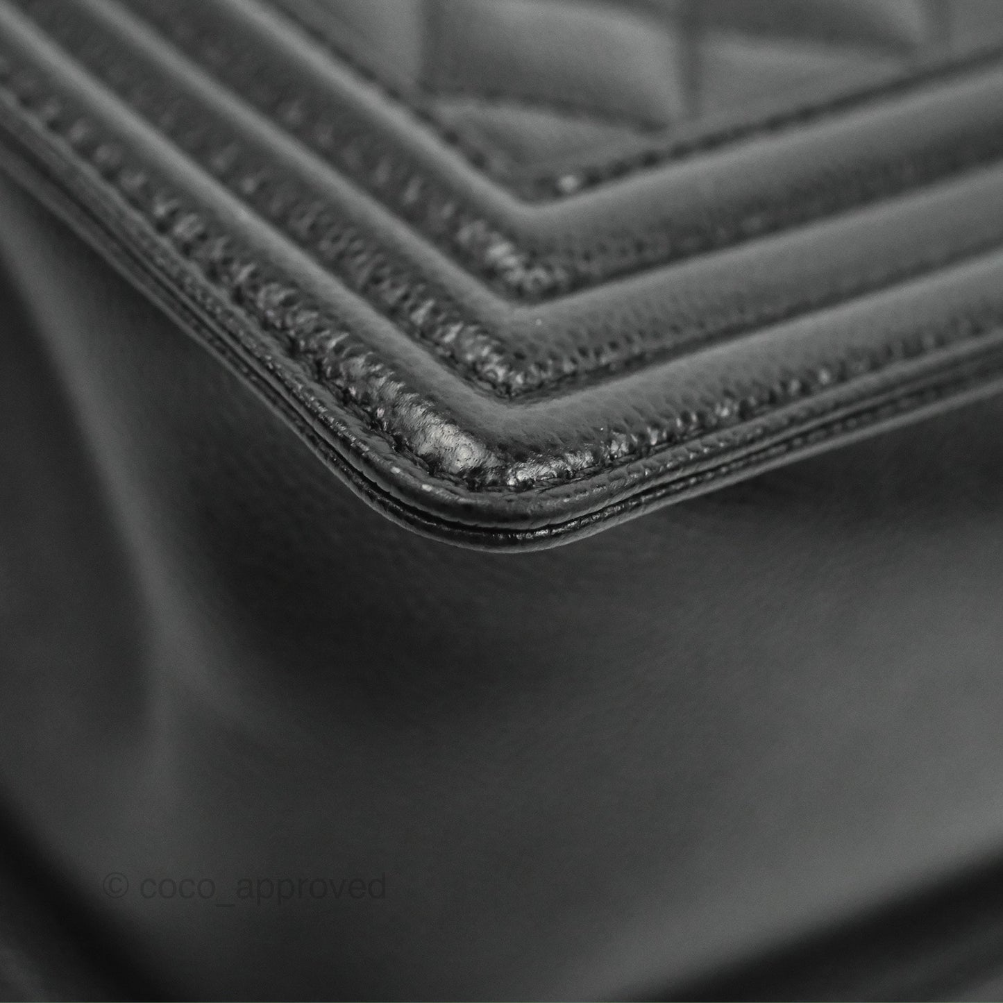 Chanel Quilted Medium Boy Black Caviar Ruthenium Hardware