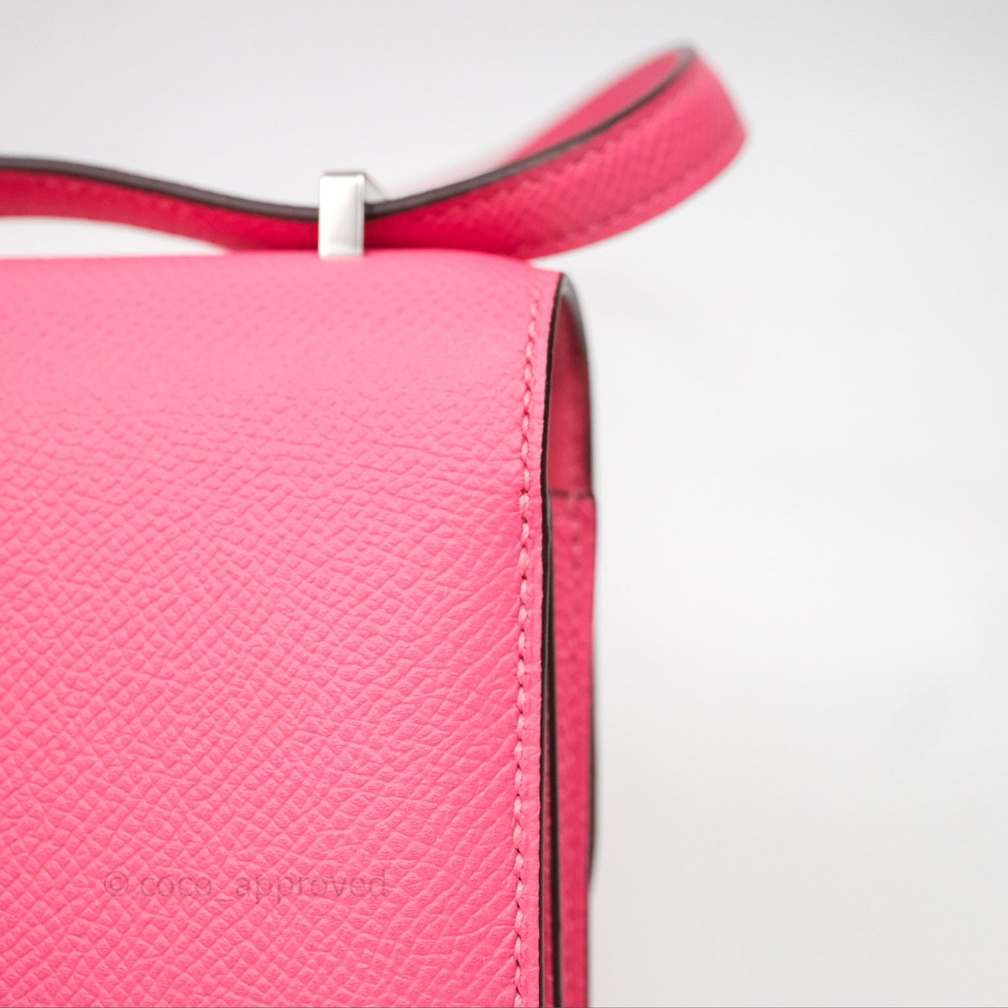 Hermes Mini Constance 18cm Rose Lipstick U5 Epsom Palladium Hardware