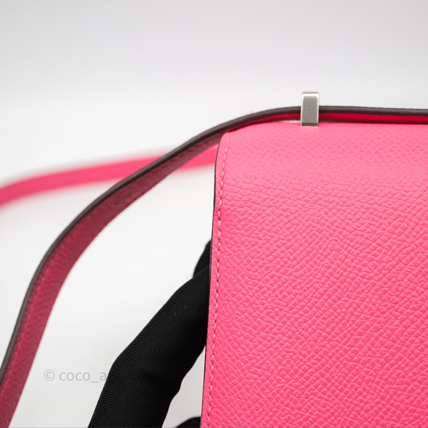Hermes Mini Constance 18cm Rose Lipstick U5 Epsom Palladium Hardware