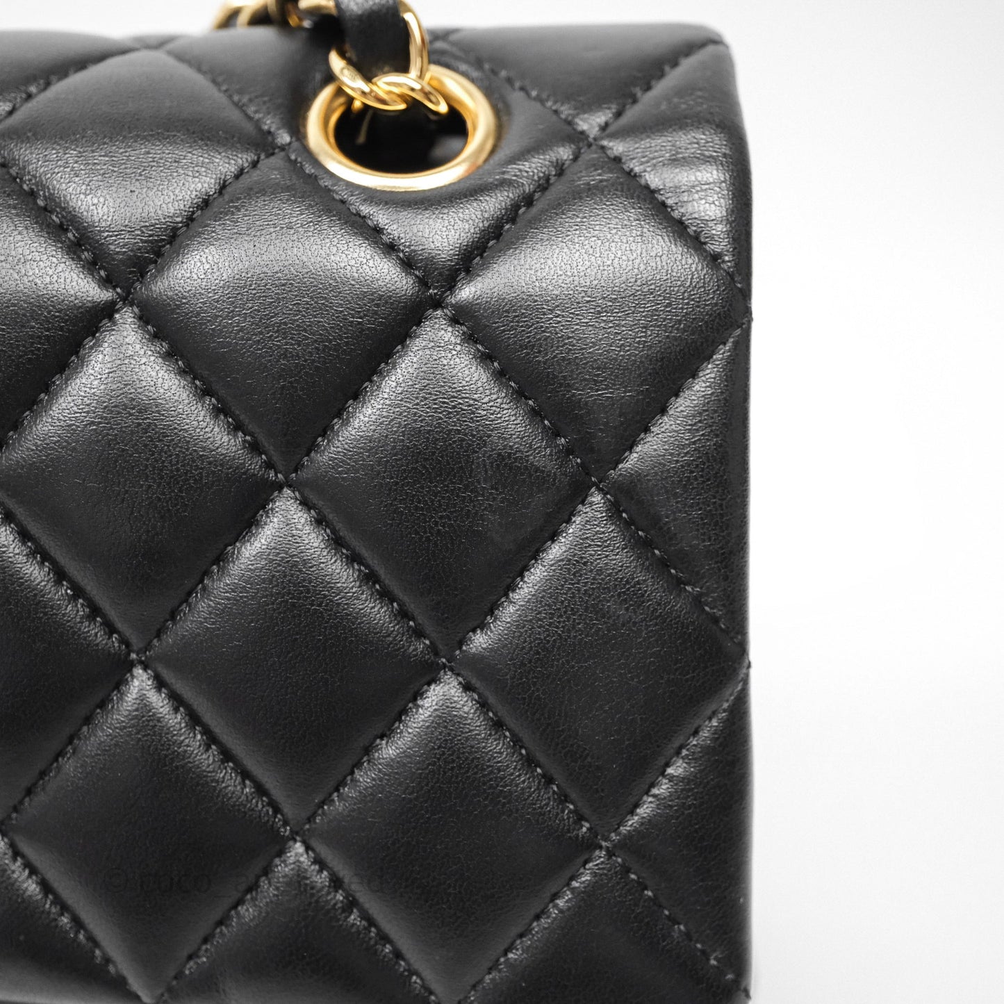 Chanel Classic M/L Medium Flap Quilted Black Lambskin Gold Hardware