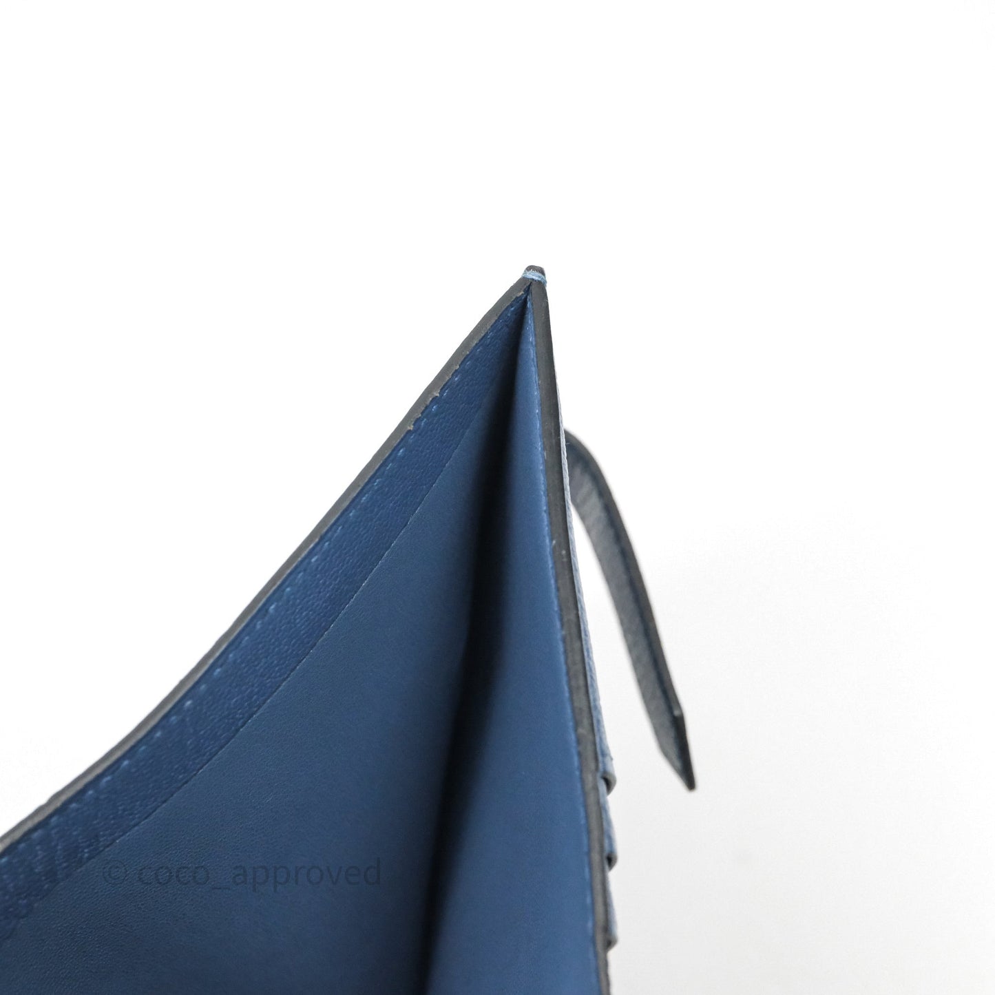 Hermes Bearn Compact Wallet Blue Chevre Mysore Palladium Hardware