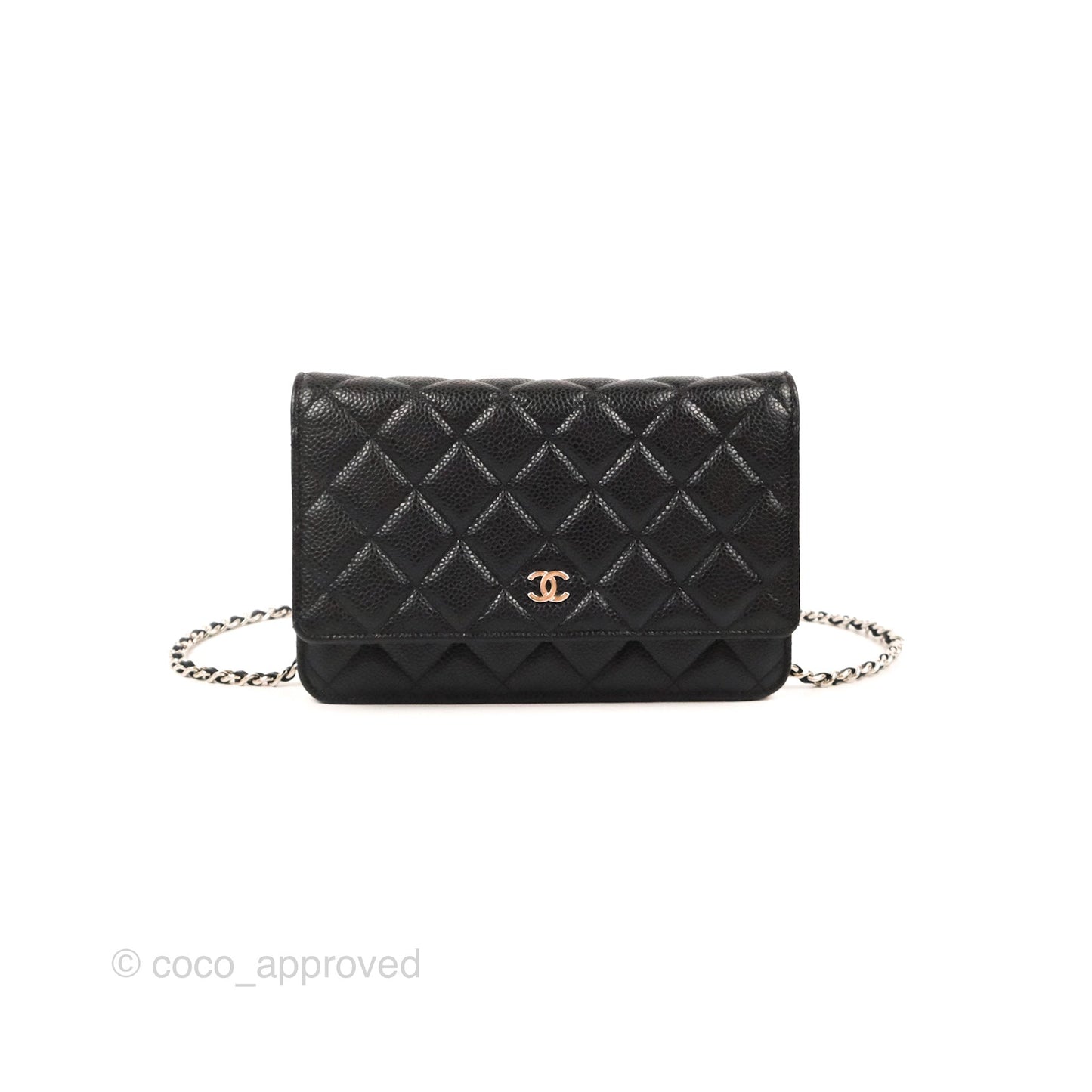 Chanel Quilted Classic WOC Black Caviar Silver Hardware