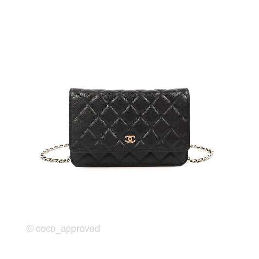 Chanel Quilted Classic WOC Black Caviar Silver Hardware