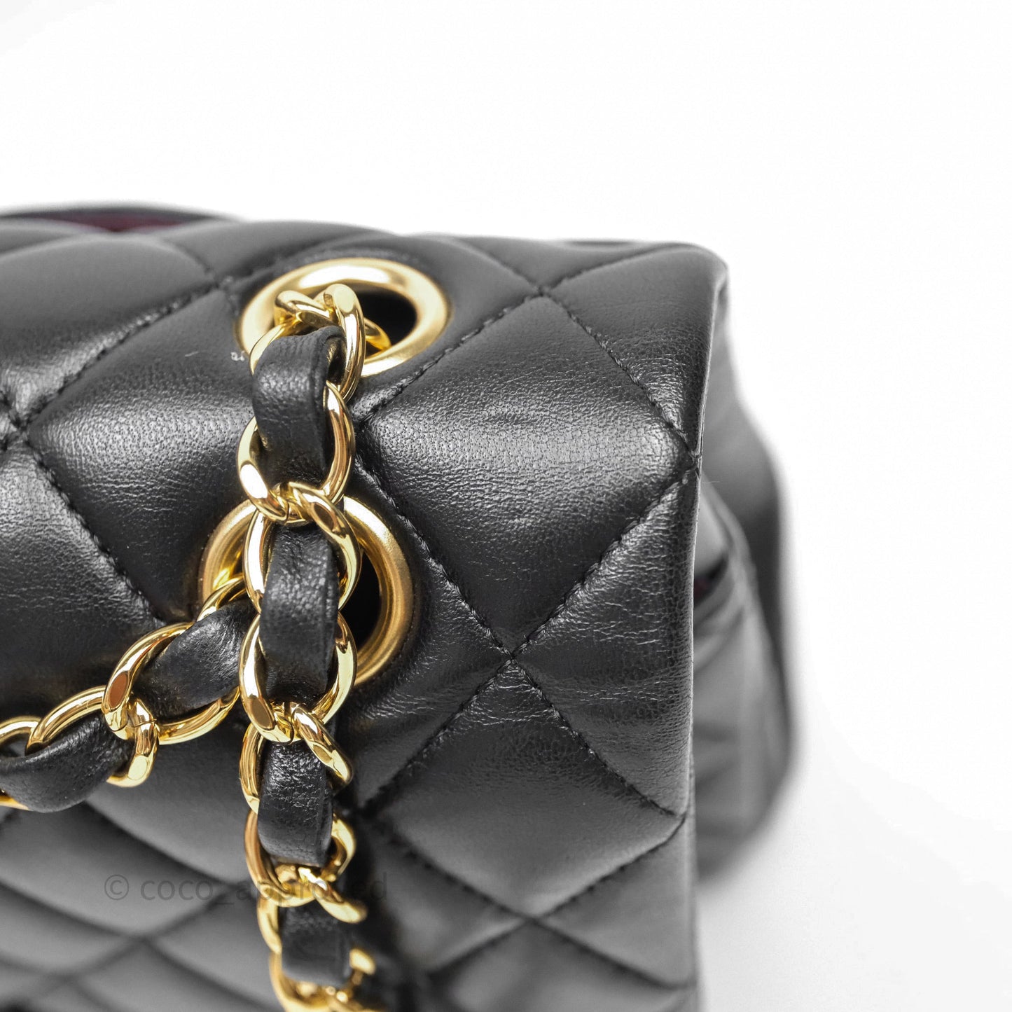 Chanel Classic M/L Medium Flap Quilted Black Lambskin Gold Hardware