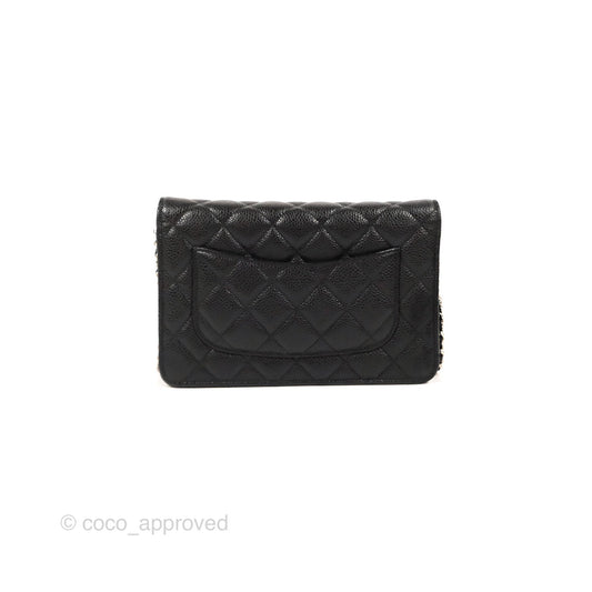 Chanel Quilted Classic WOC Black Caviar Silver Hardware