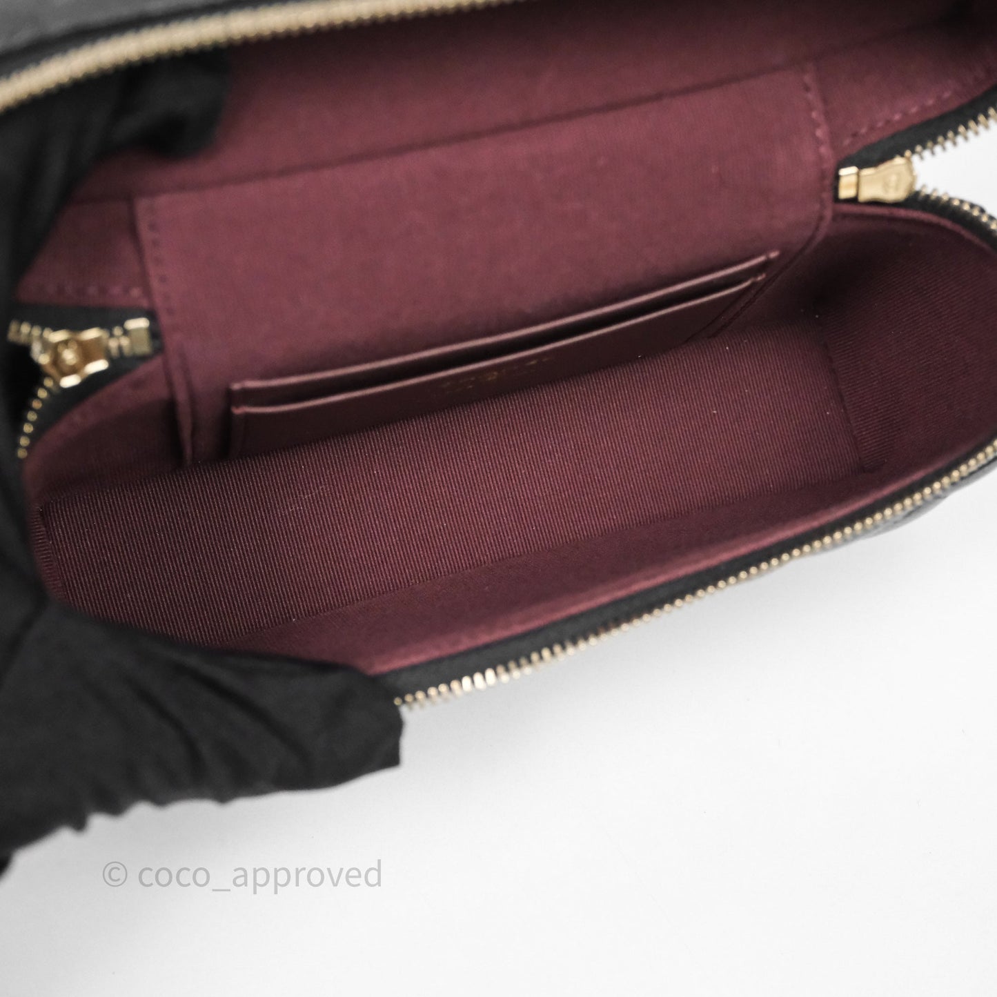 Chanel Top Handle Long Vanity with Chain Black Caviar Gold Hardware