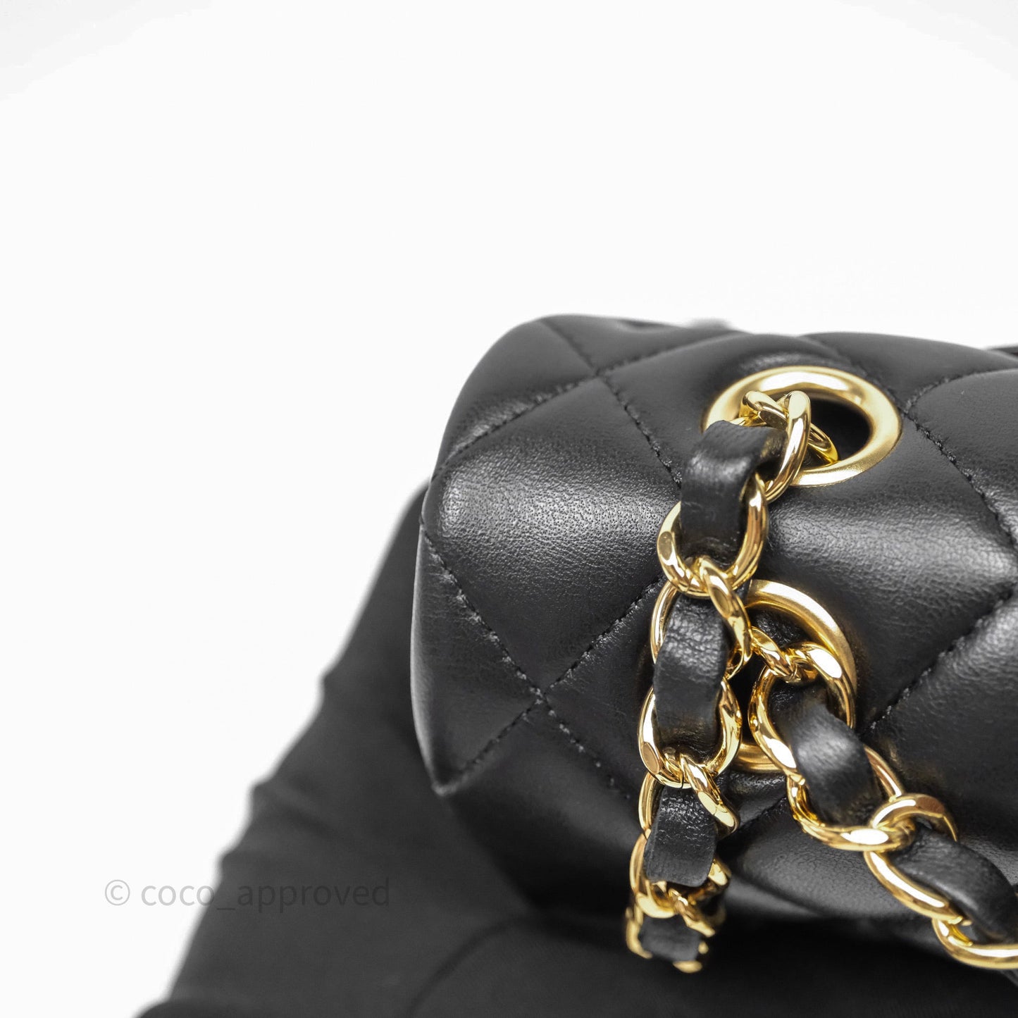 Chanel Classic M/L Medium Flap Quilted Black Lambskin Gold Hardware