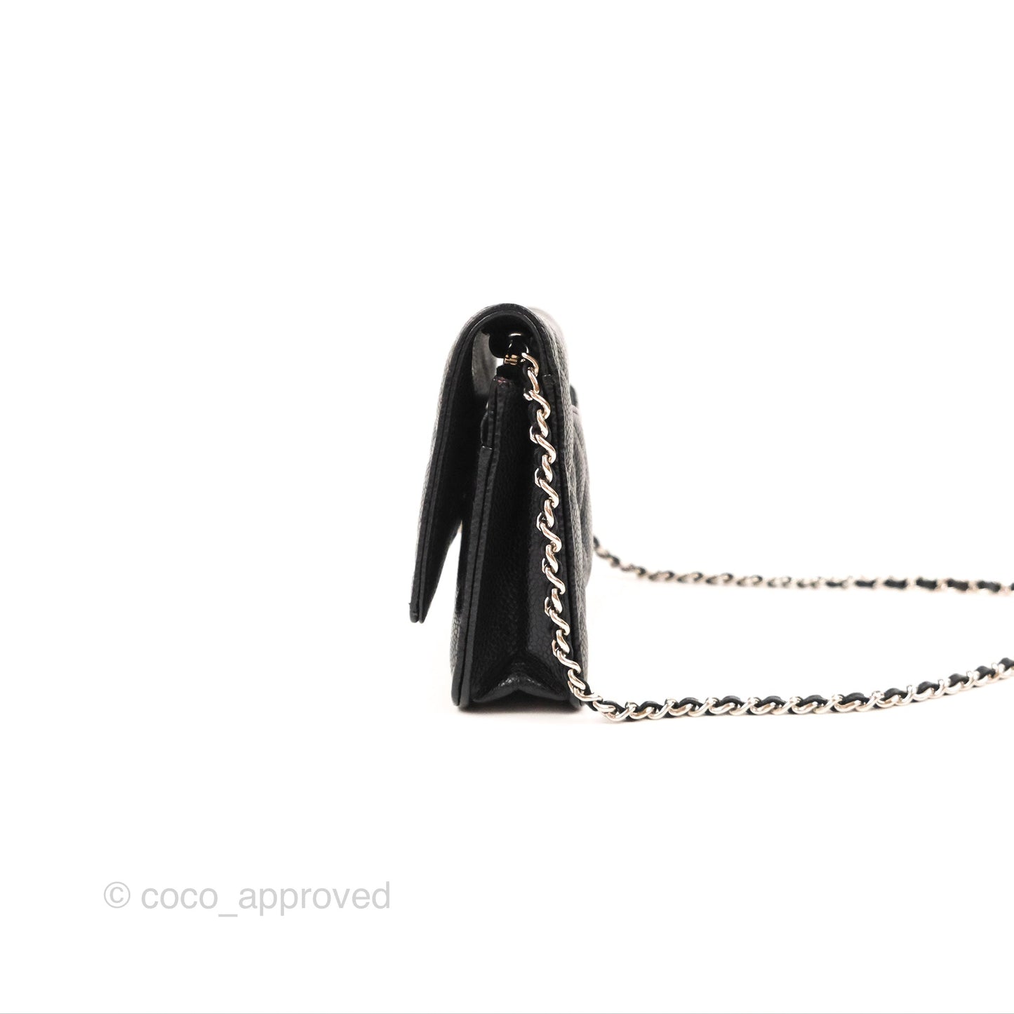 Chanel Quilted Classic WOC Black Caviar Silver Hardware