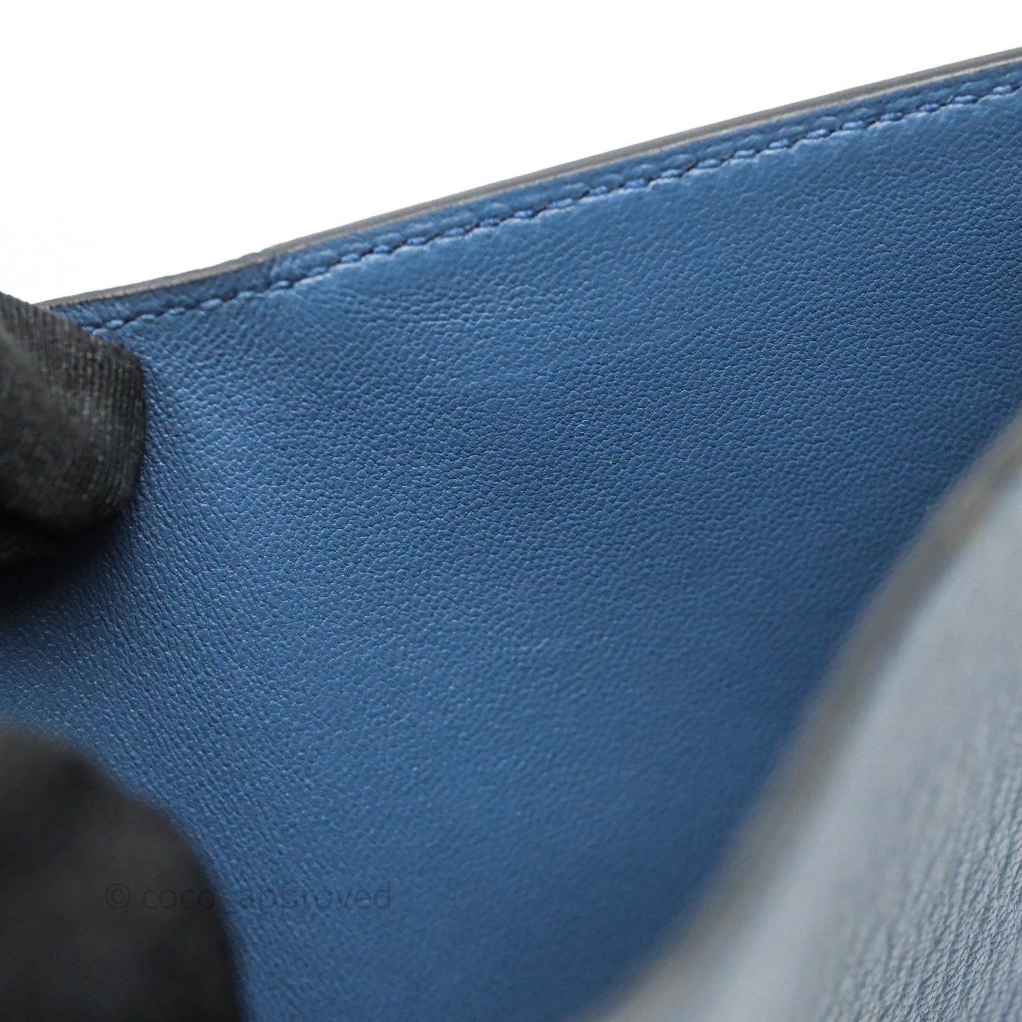 Hermes Bearn Compact Wallet Blue Chevre Mysore Palladium Hardware