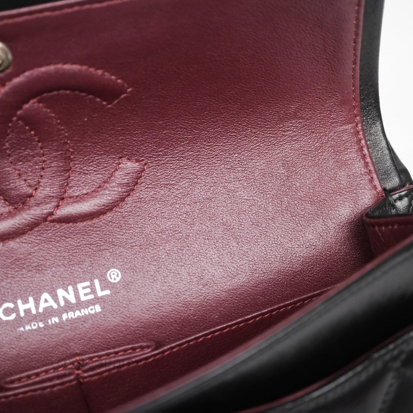 Chanel Classic M/L Medium Flap Quilted Black Lambskin Silver Hardware