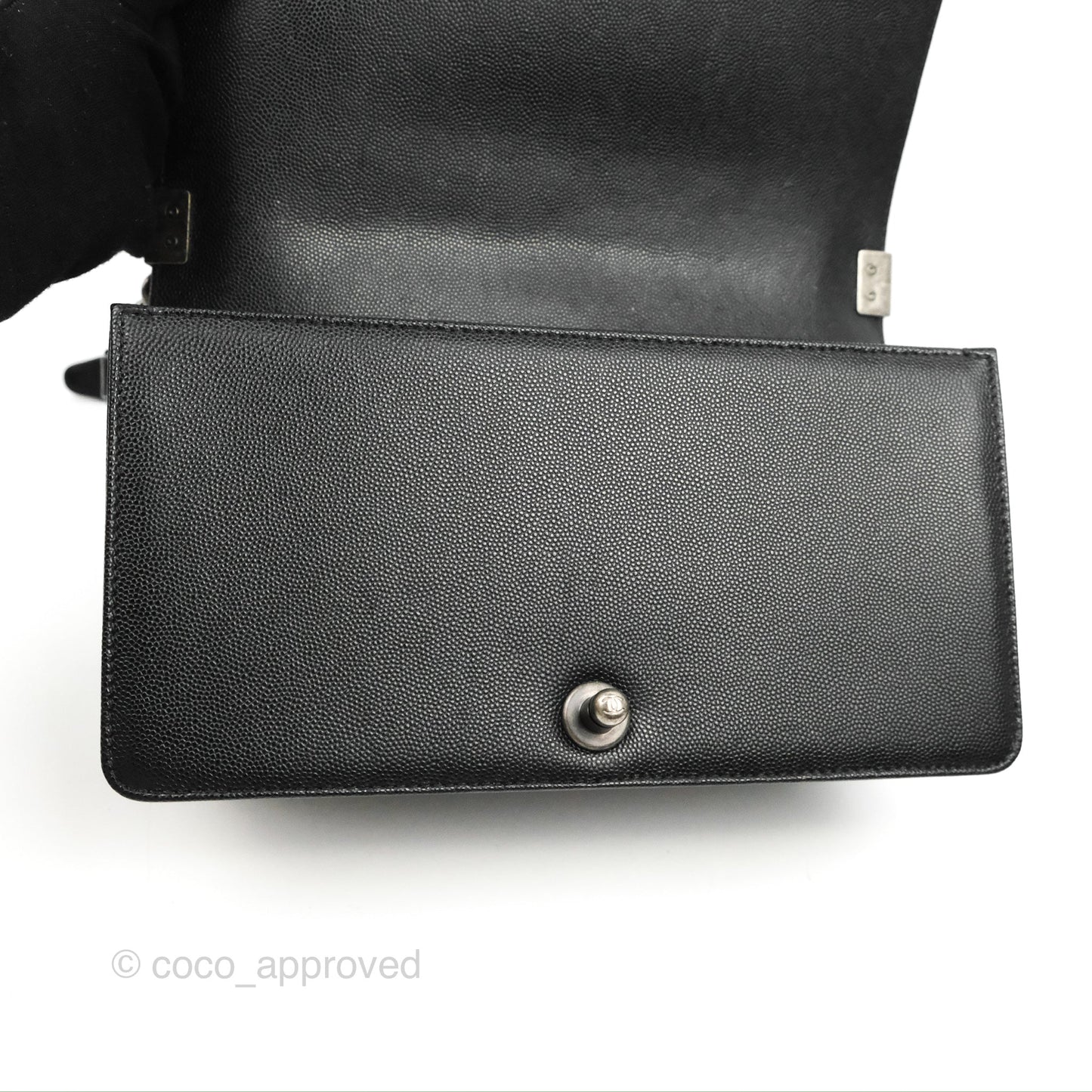 Chanel Quilted Medium Boy Black Caviar Ruthenium Hardware