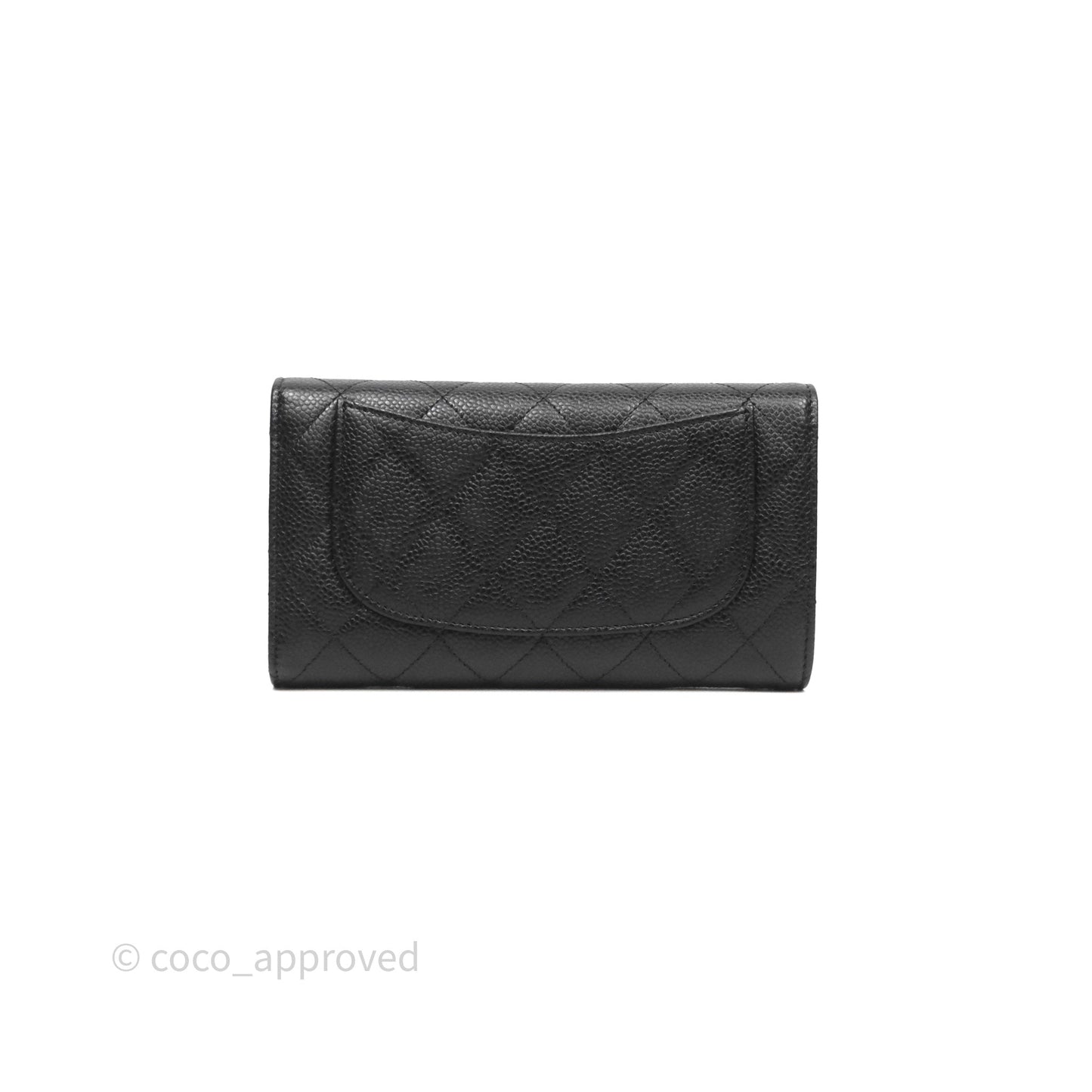 Chanel Quilted Long Wallet Black Caviar Gold Hardware