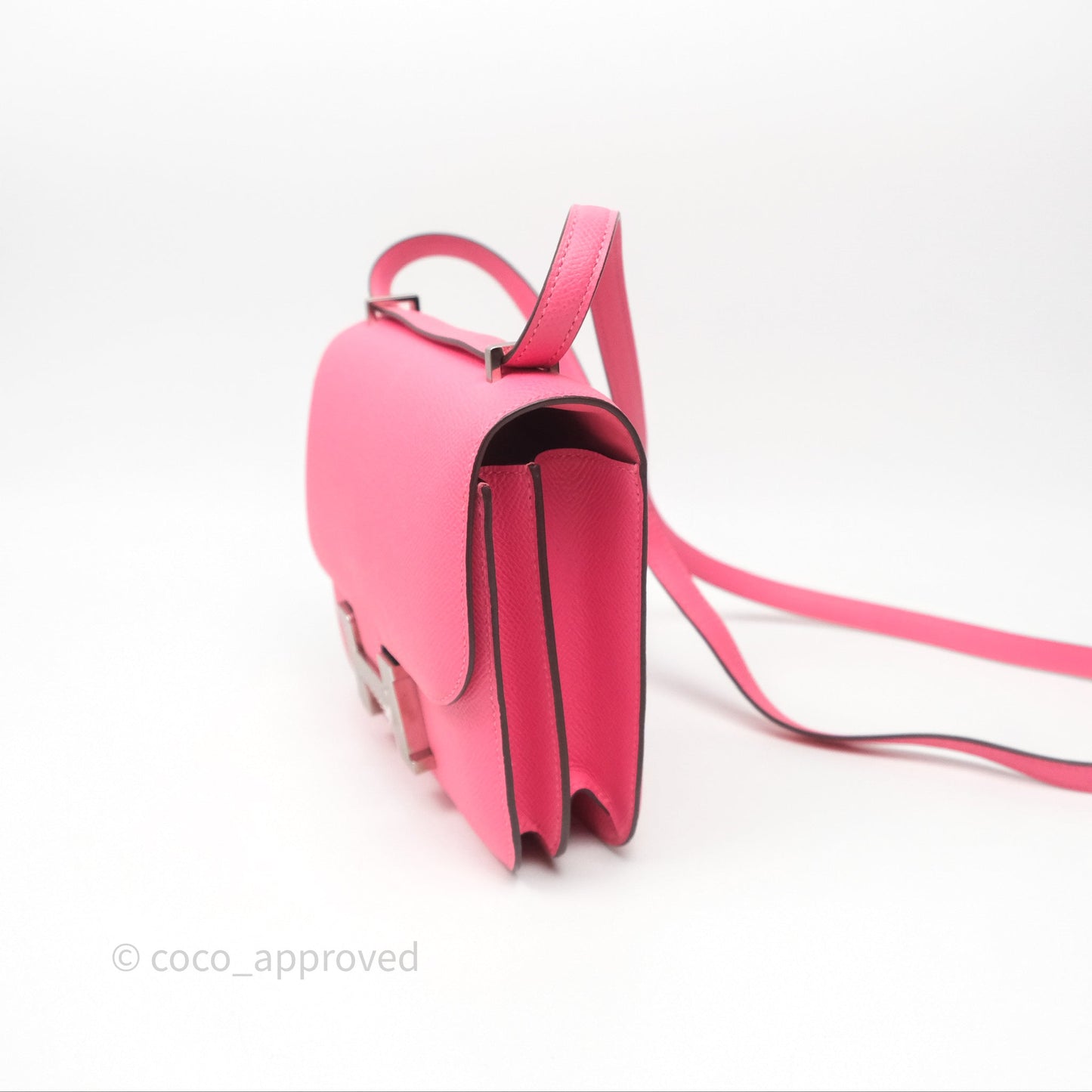 Hermes Mini Constance 18cm Rose Lipstick U5 Epsom Palladium Hardware