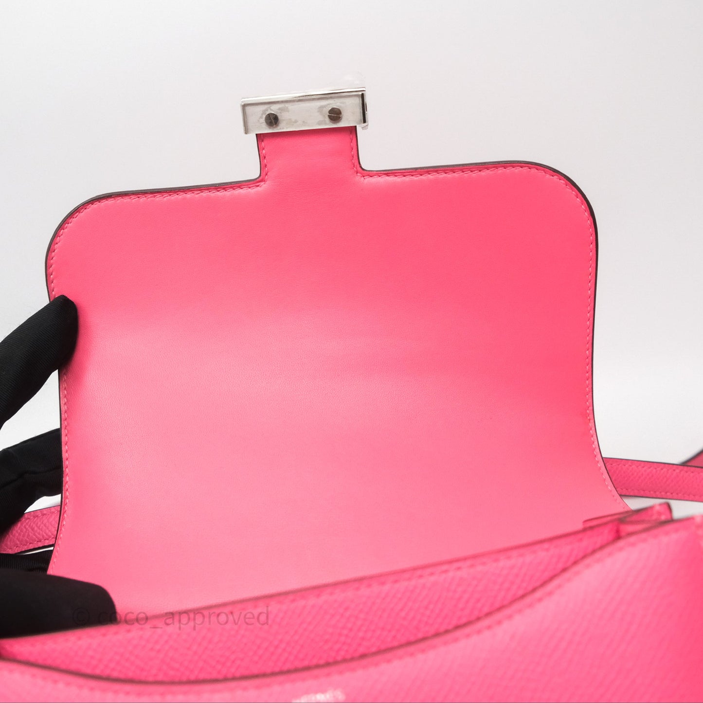 Hermes Mini Constance 18cm Rose Lipstick U5 Epsom Palladium Hardware