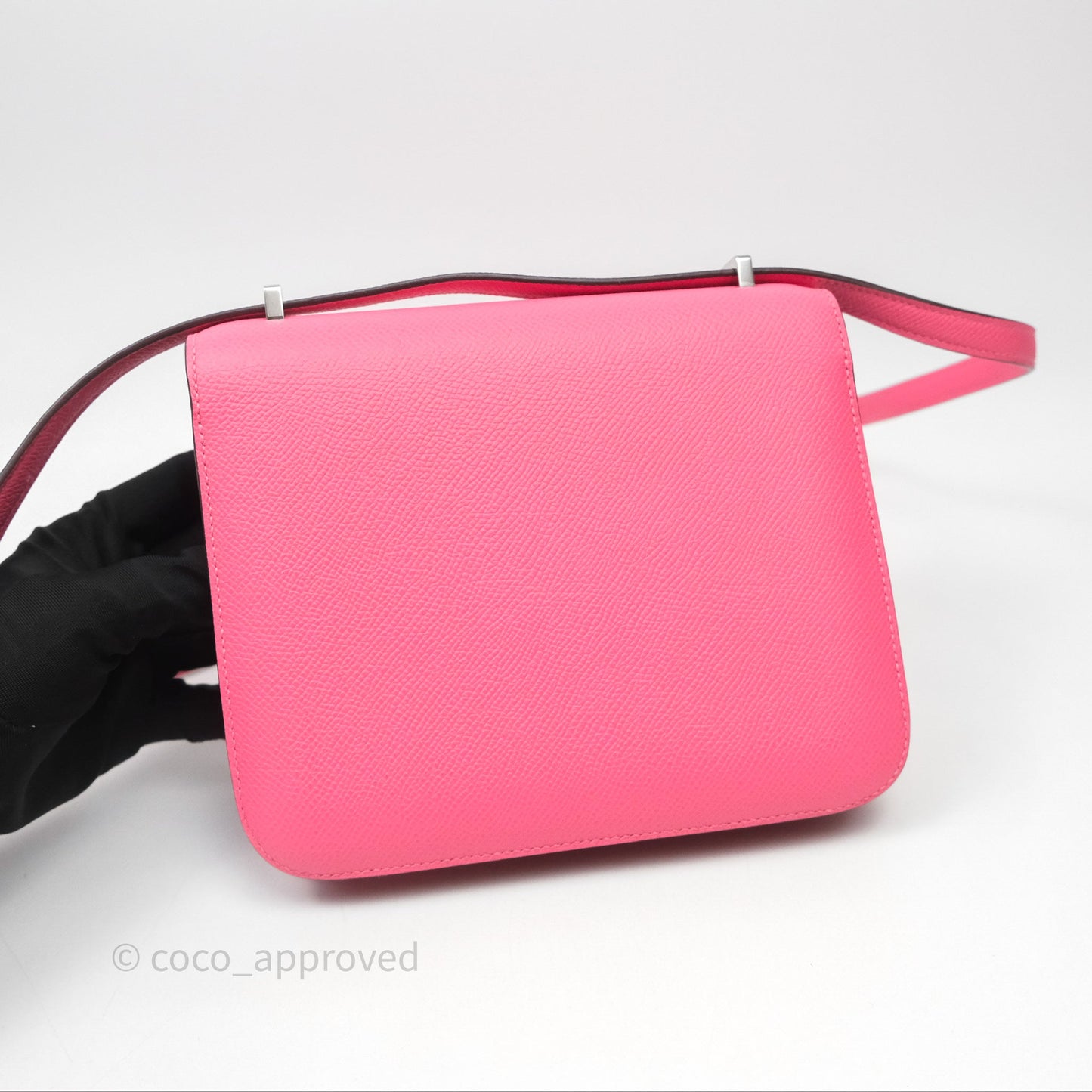 Hermes Mini Constance 18cm Rose Lipstick U5 Epsom Palladium Hardware
