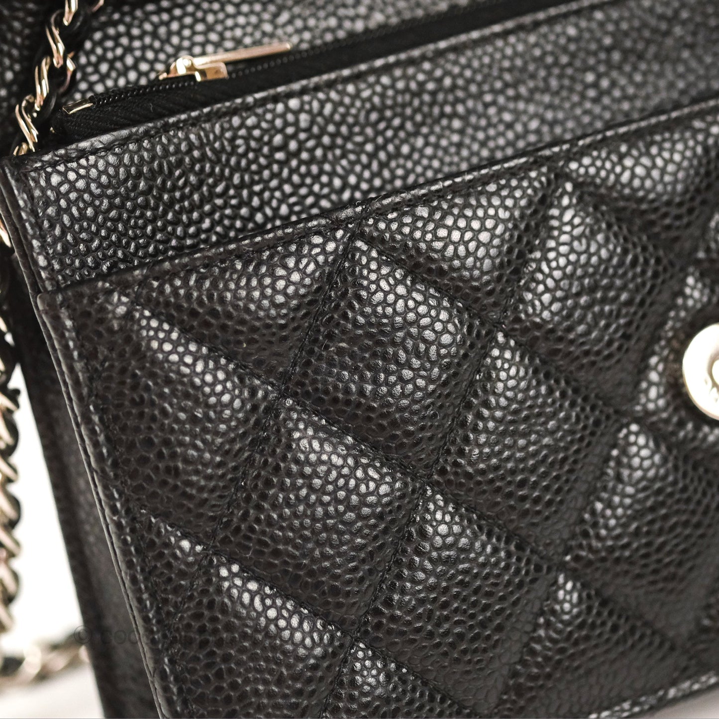 Chanel Quilted Classic WOC Black Caviar Silver Hardware