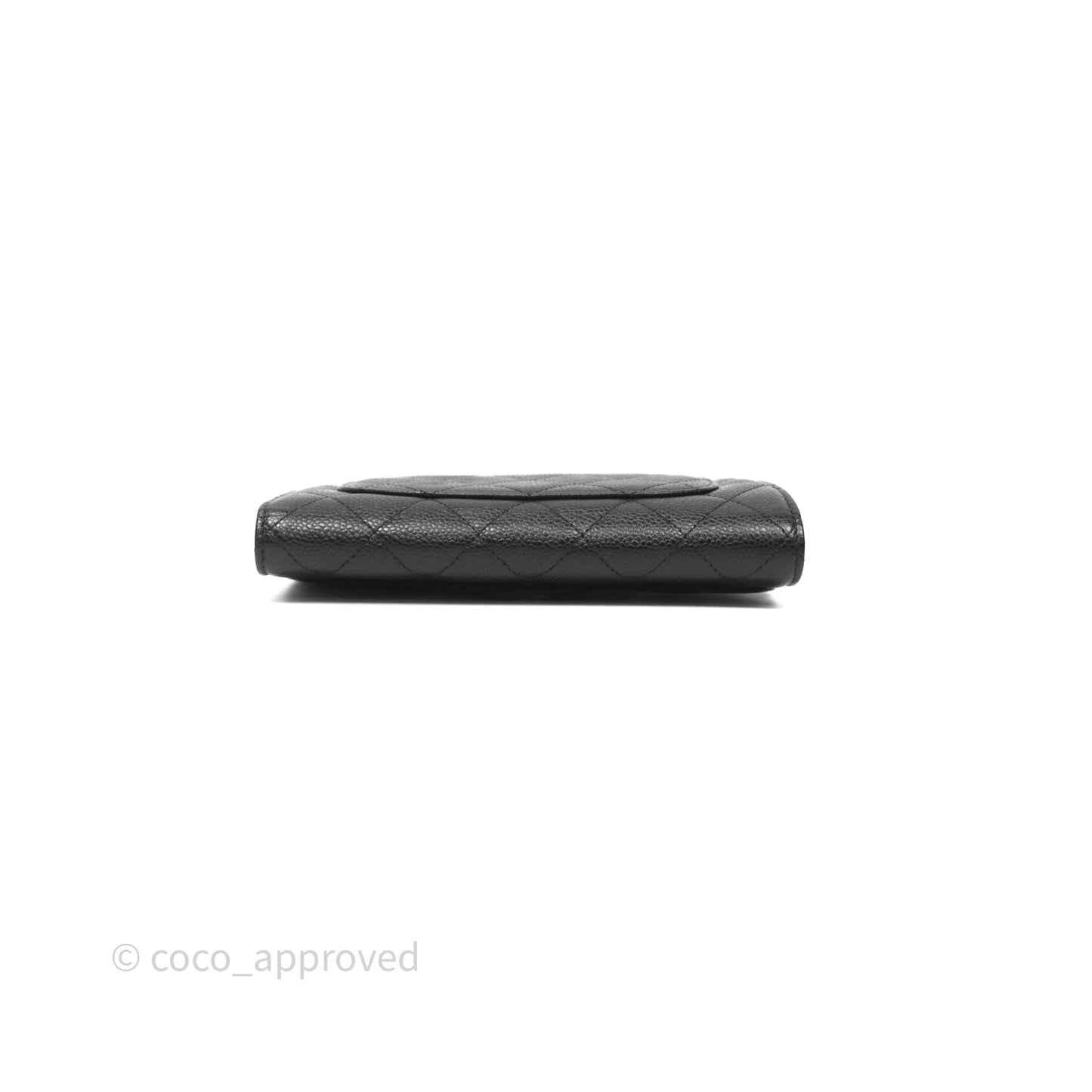 Chanel Quilted Long Wallet Black Caviar Gold Hardware