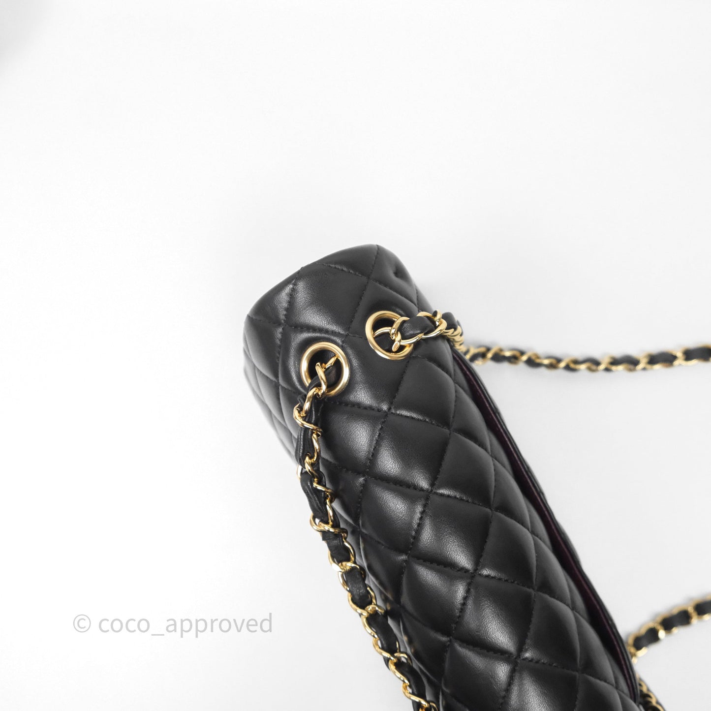 Chanel Classic M/L Medium Flap Quilted Black Lambskin Gold Hardware