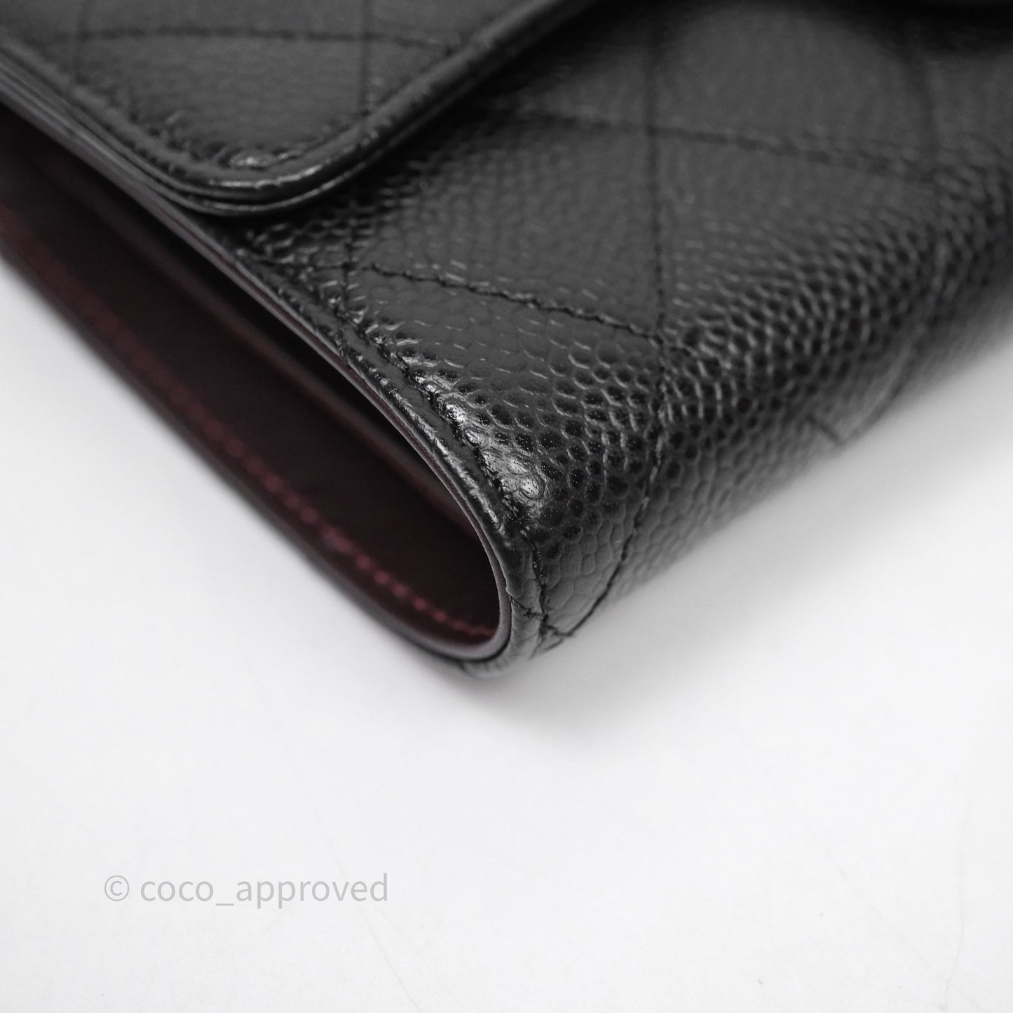 Chanel Quilted Long Wallet Black Caviar Gold Hardware