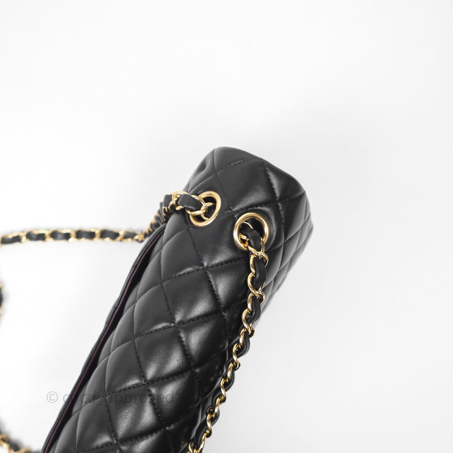 Chanel Classic M/L Medium Flap Quilted Black Lambskin Gold Hardware