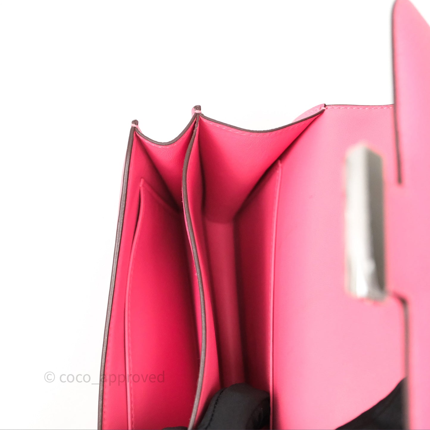 Hermes Mini Constance 18cm Rose Lipstick U5 Epsom Palladium Hardware