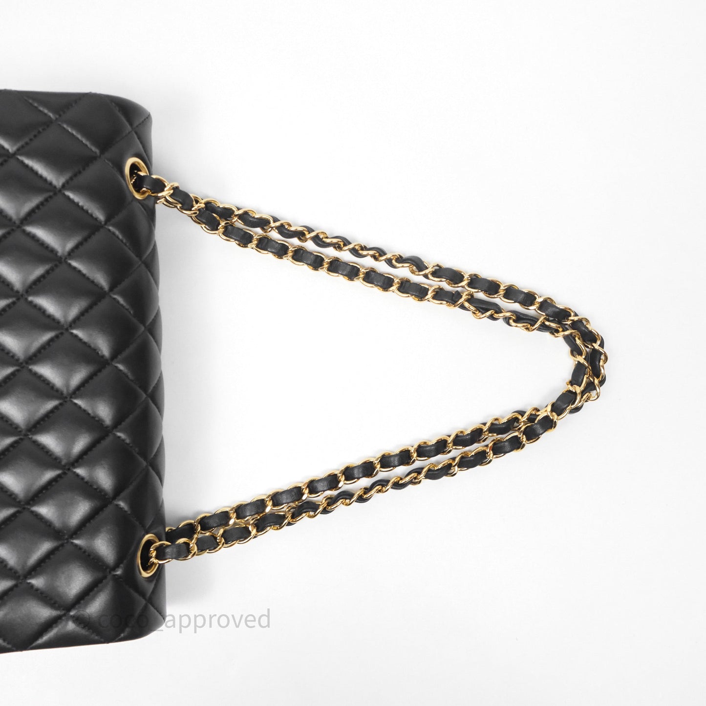 Chanel Classic M/L Medium Flap Quilted Black Lambskin Gold Hardware