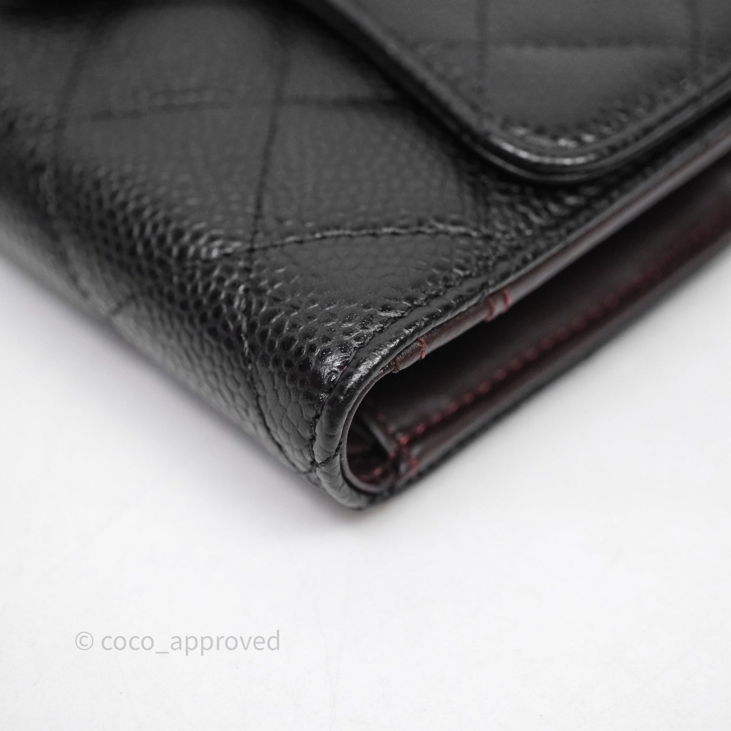 Chanel Quilted Long Wallet Black Caviar Gold Hardware
