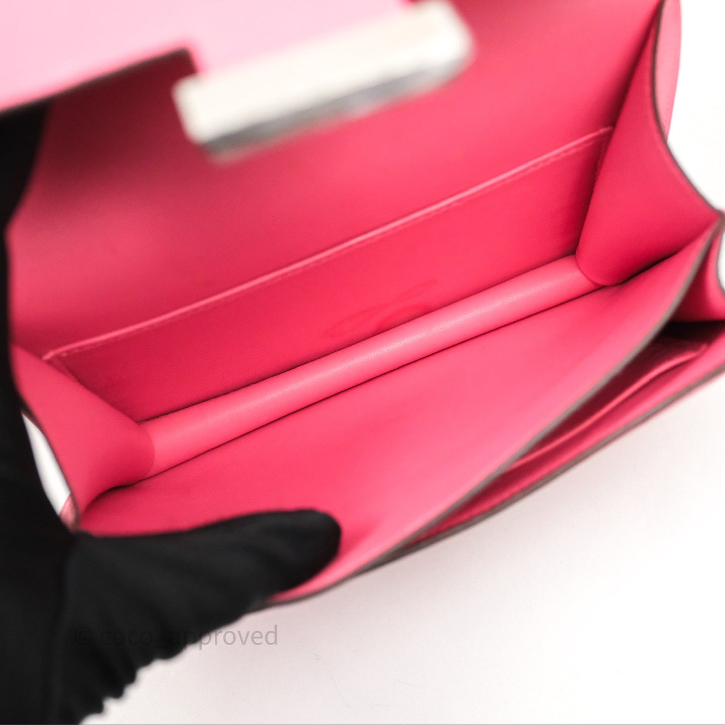Hermes Mini Constance 18cm Rose Lipstick U5 Epsom Palladium Hardware