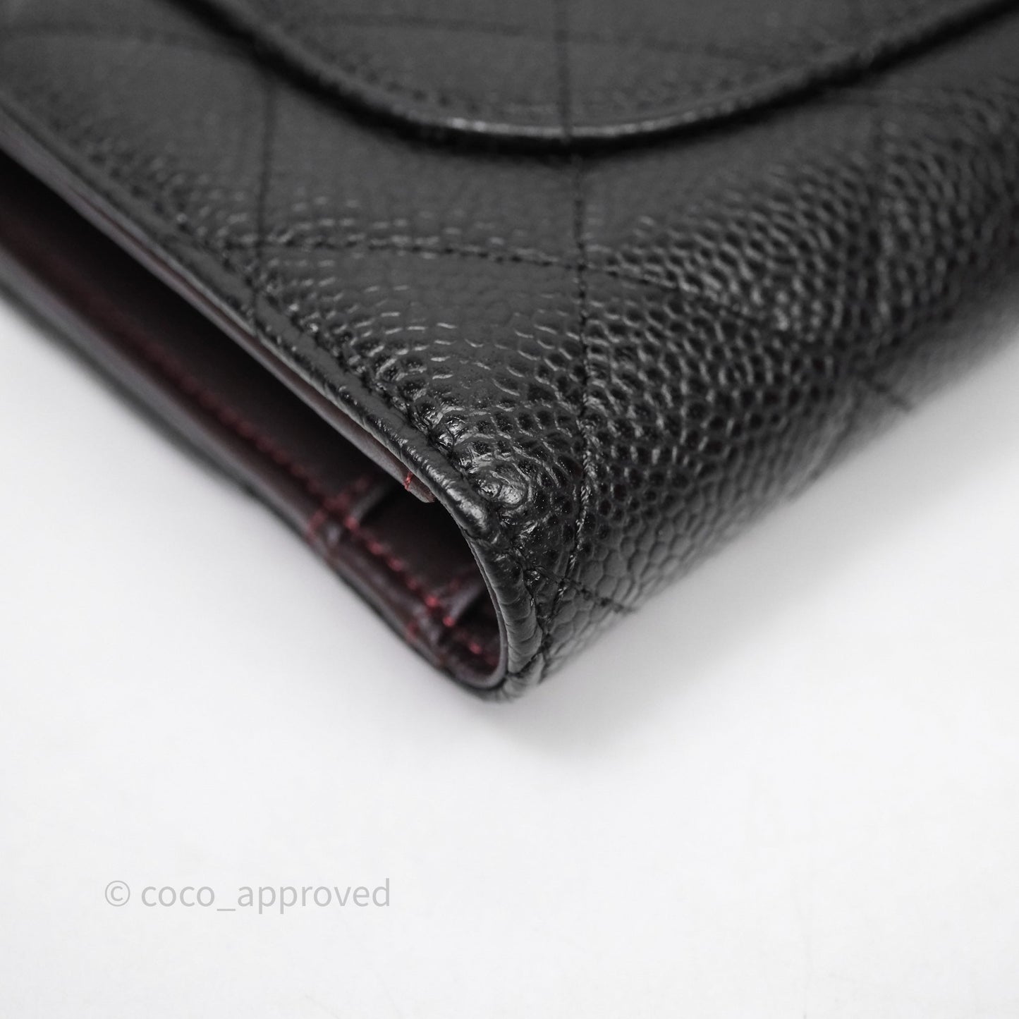Chanel Quilted Long Wallet Black Caviar Gold Hardware