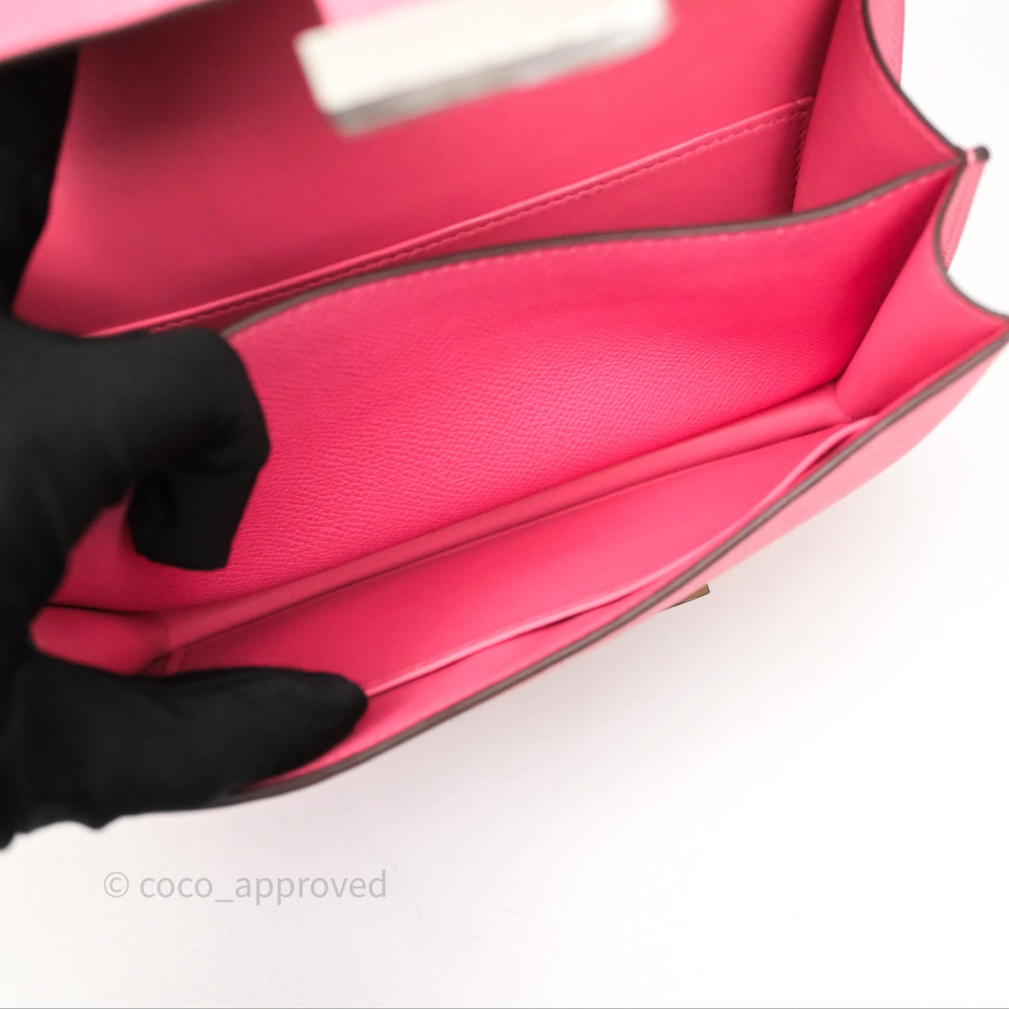 Hermes Mini Constance 18cm Rose Lipstick U5 Epsom Palladium Hardware