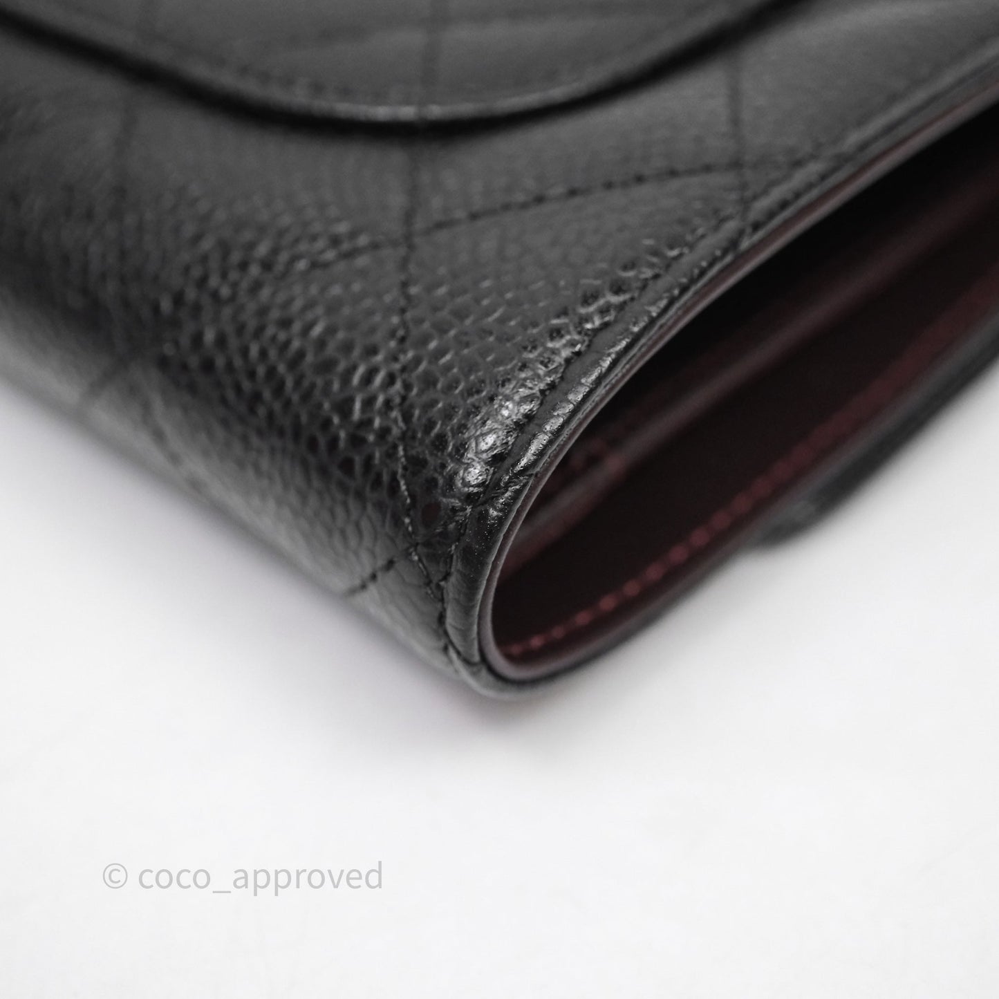 Chanel Quilted Long Wallet Black Caviar Gold Hardware