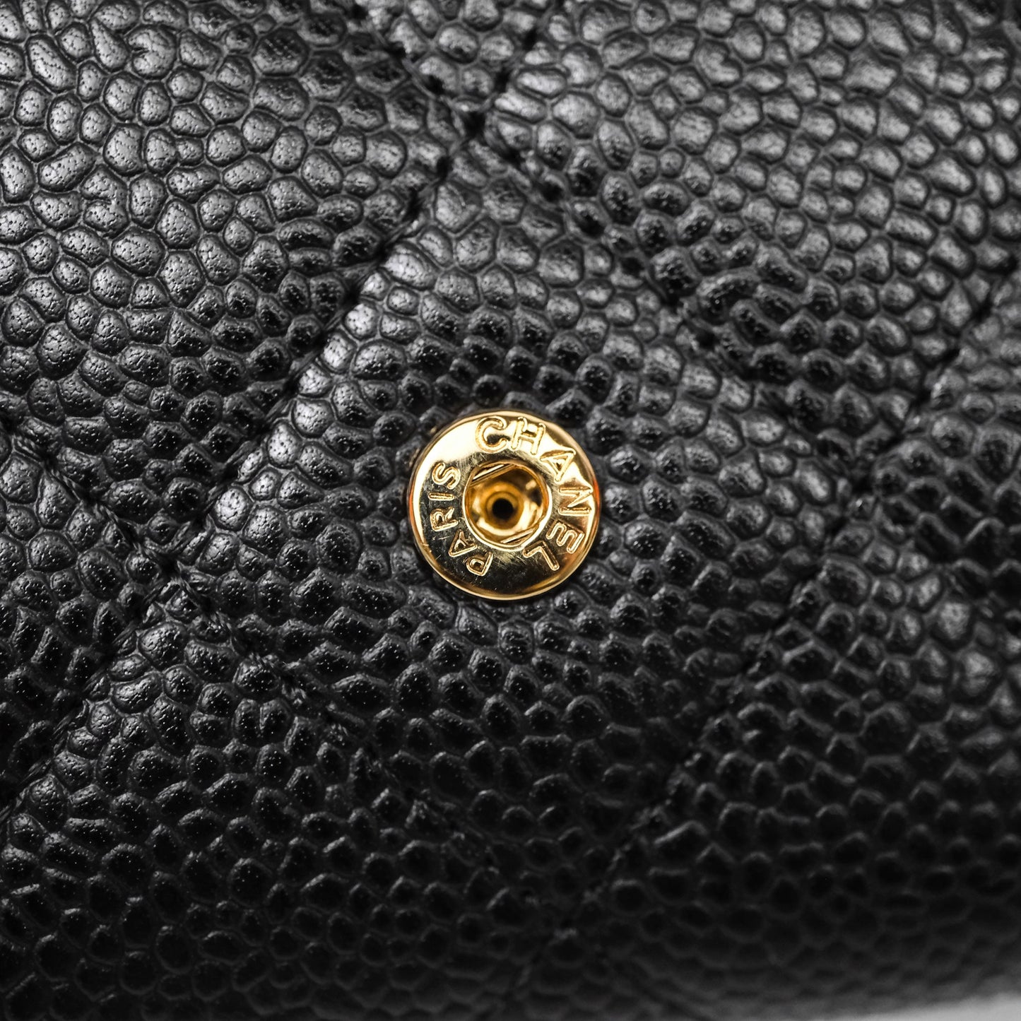 Chanel Quilted Long Wallet Black Caviar Gold Hardware