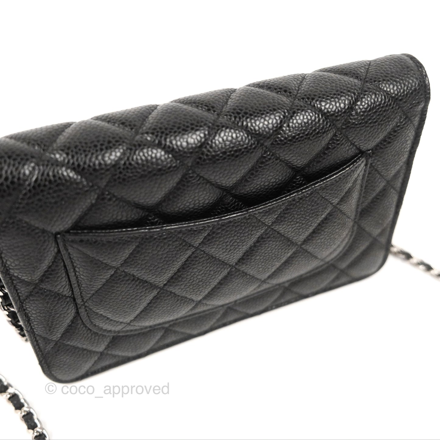 Chanel Quilted Classic WOC Black Caviar Silver Hardware