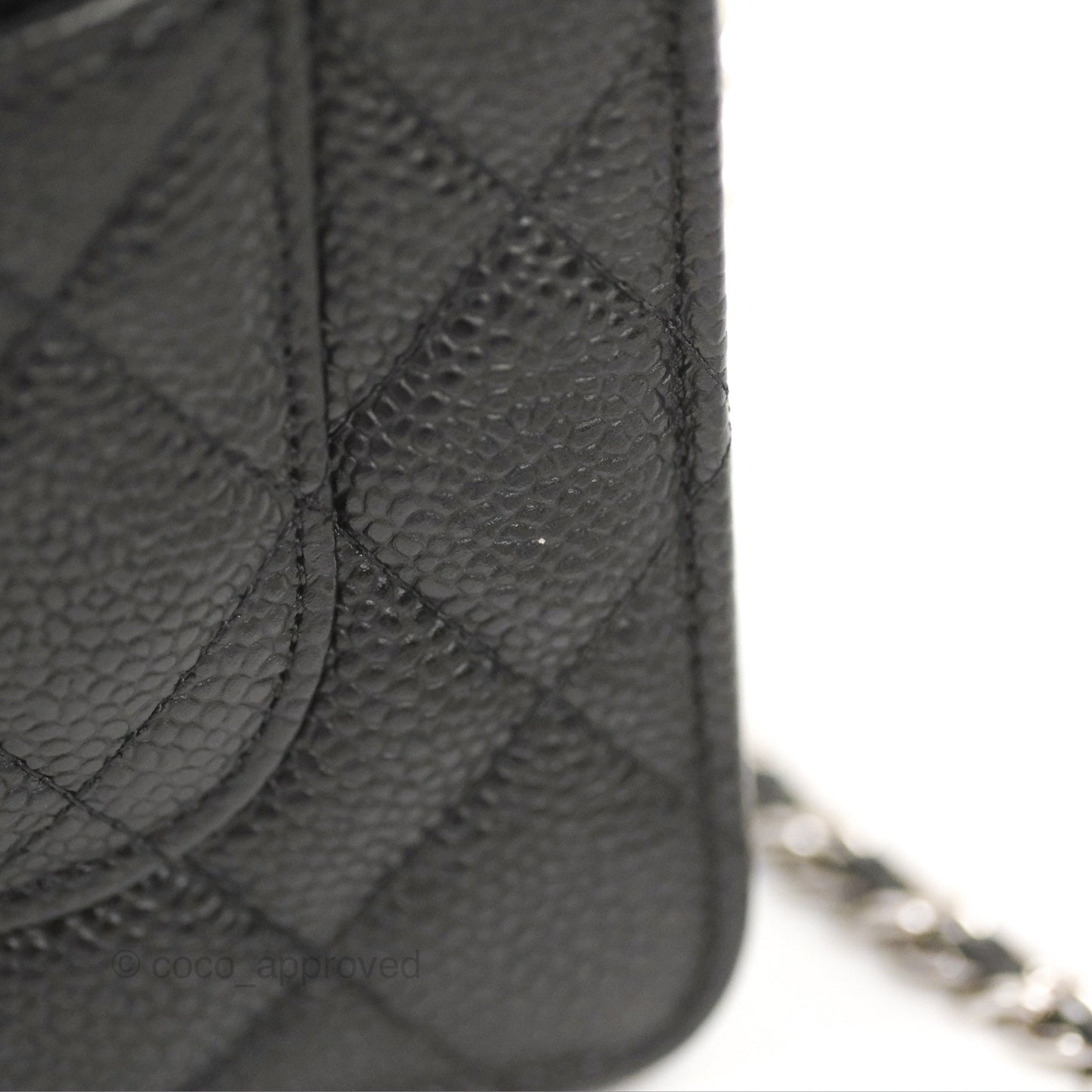 Chanel Quilted Classic WOC Black Caviar Silver Hardware