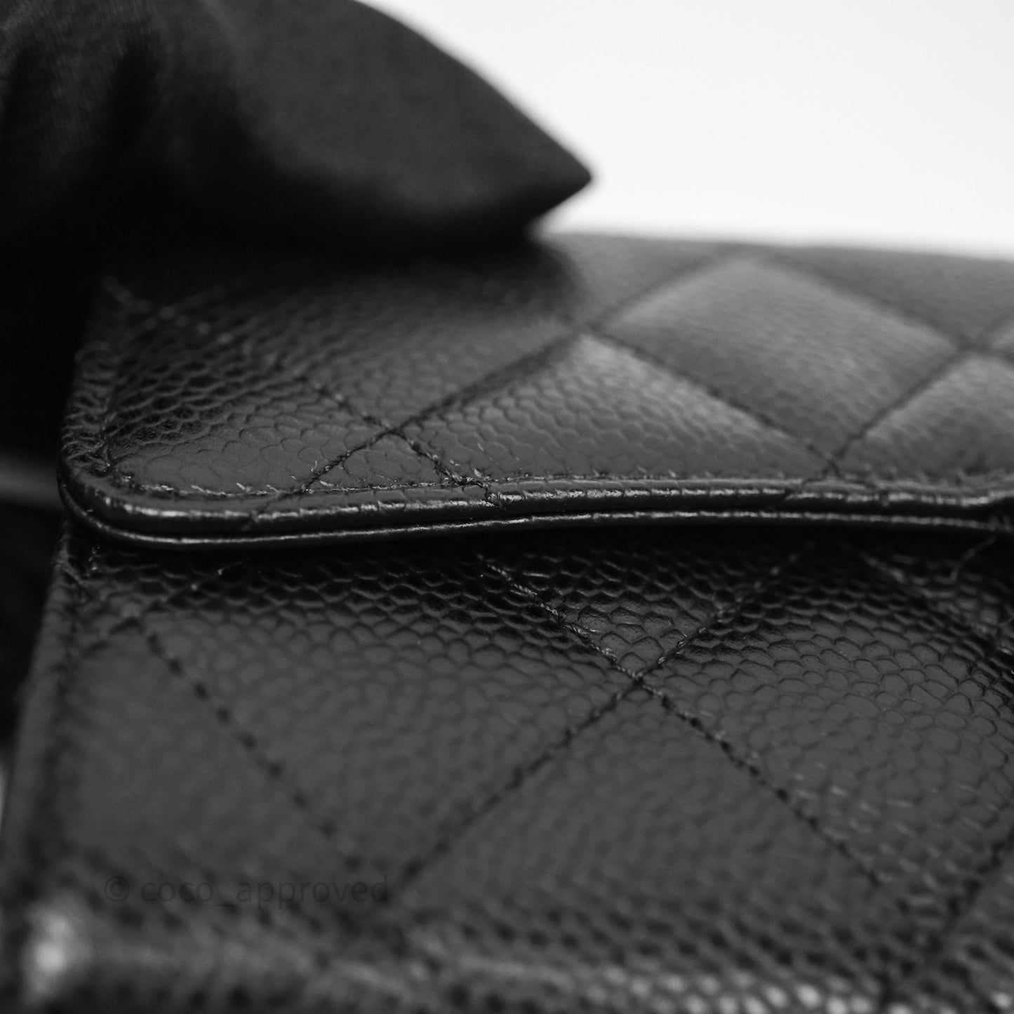 Chanel Quilted Long Wallet Black Caviar Gold Hardware