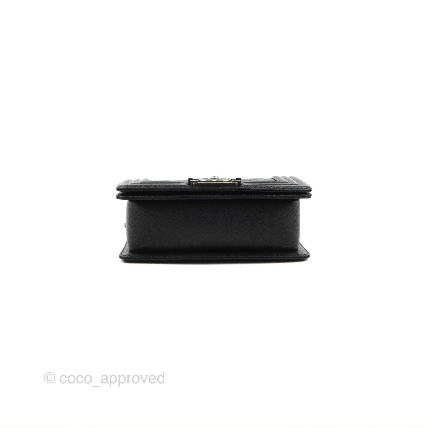 Chanel Small Boy Black Caviar Ruthenium Hardware