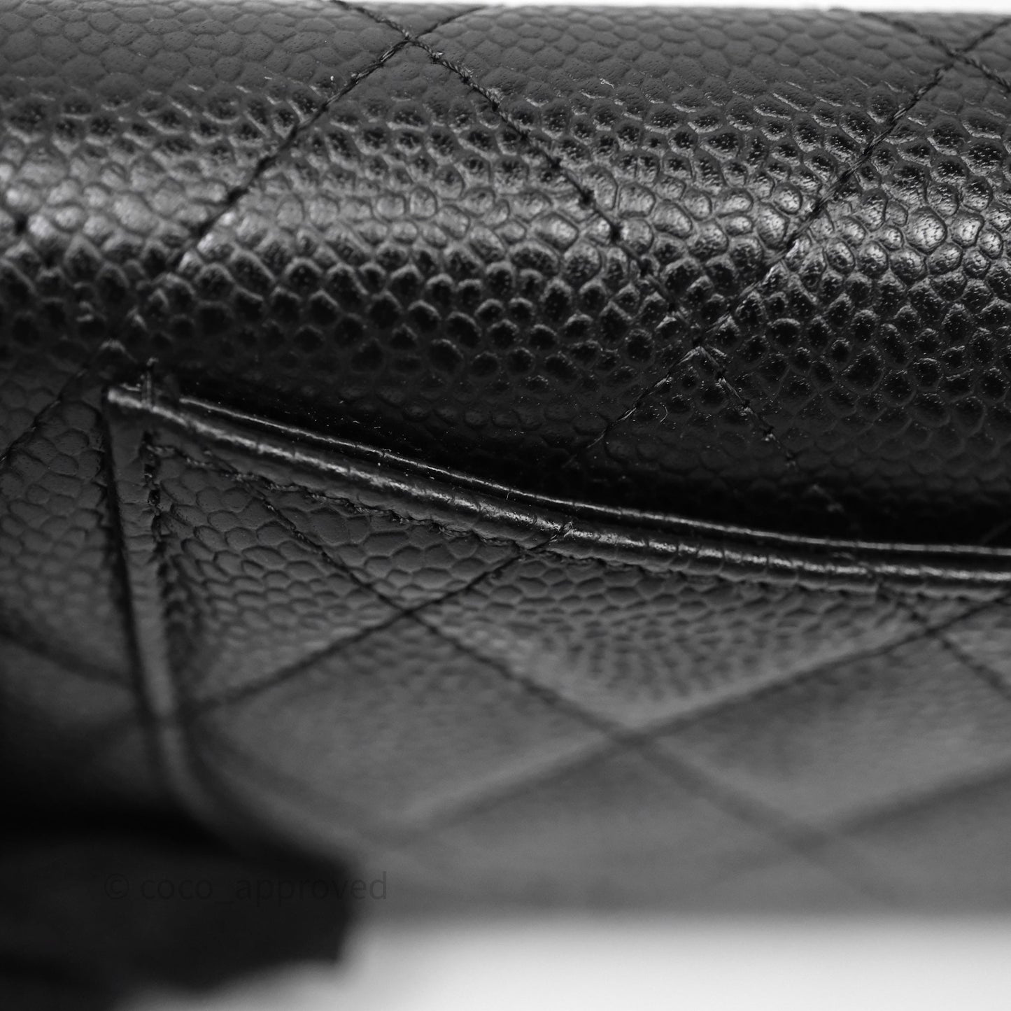 Chanel Quilted Long Wallet Black Caviar Gold Hardware