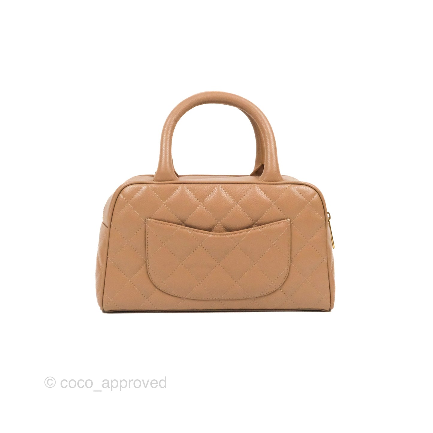Chanel Vintage Mini CC Boston Bag Beige Caviar