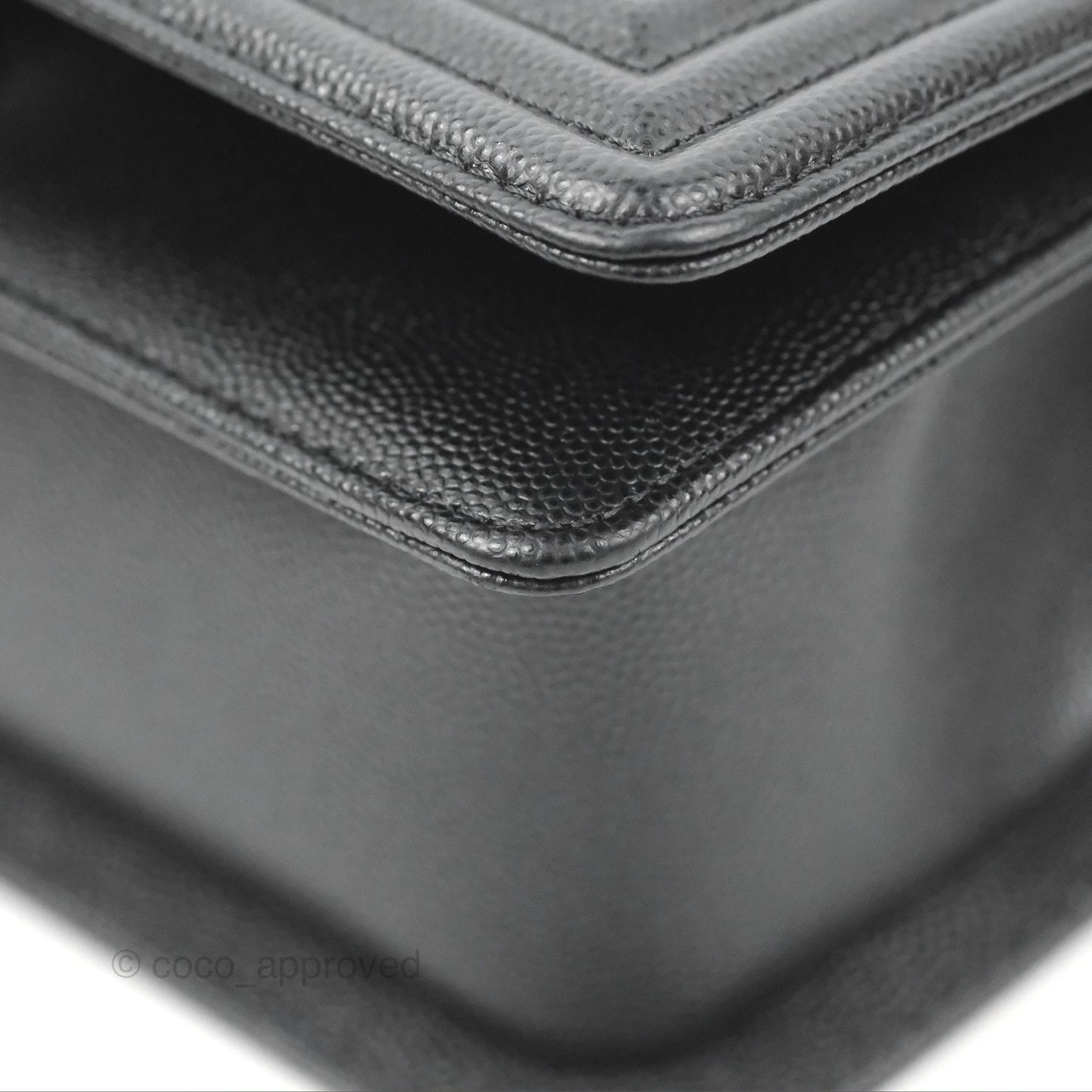Chanel Small Boy Black Caviar Ruthenium Hardware