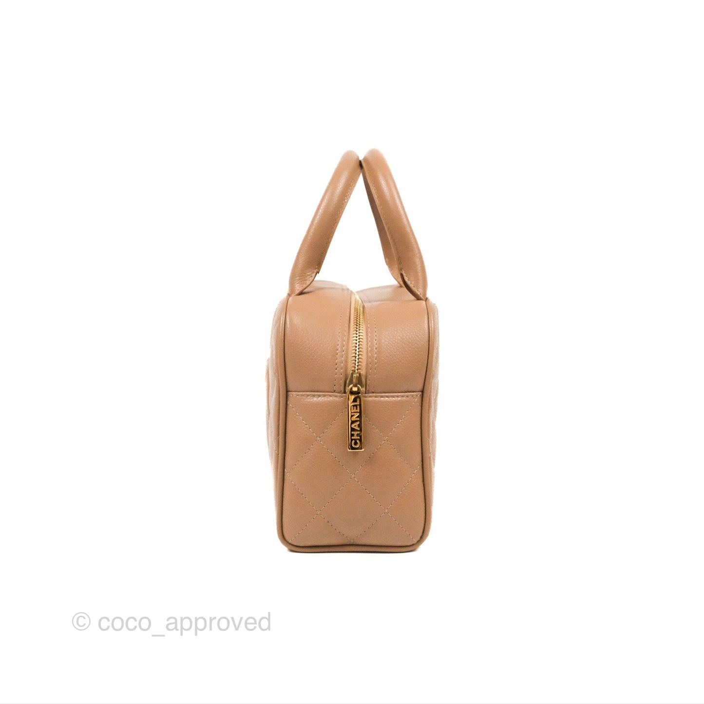 Chanel Vintage Mini CC Boston Bag Beige Caviar