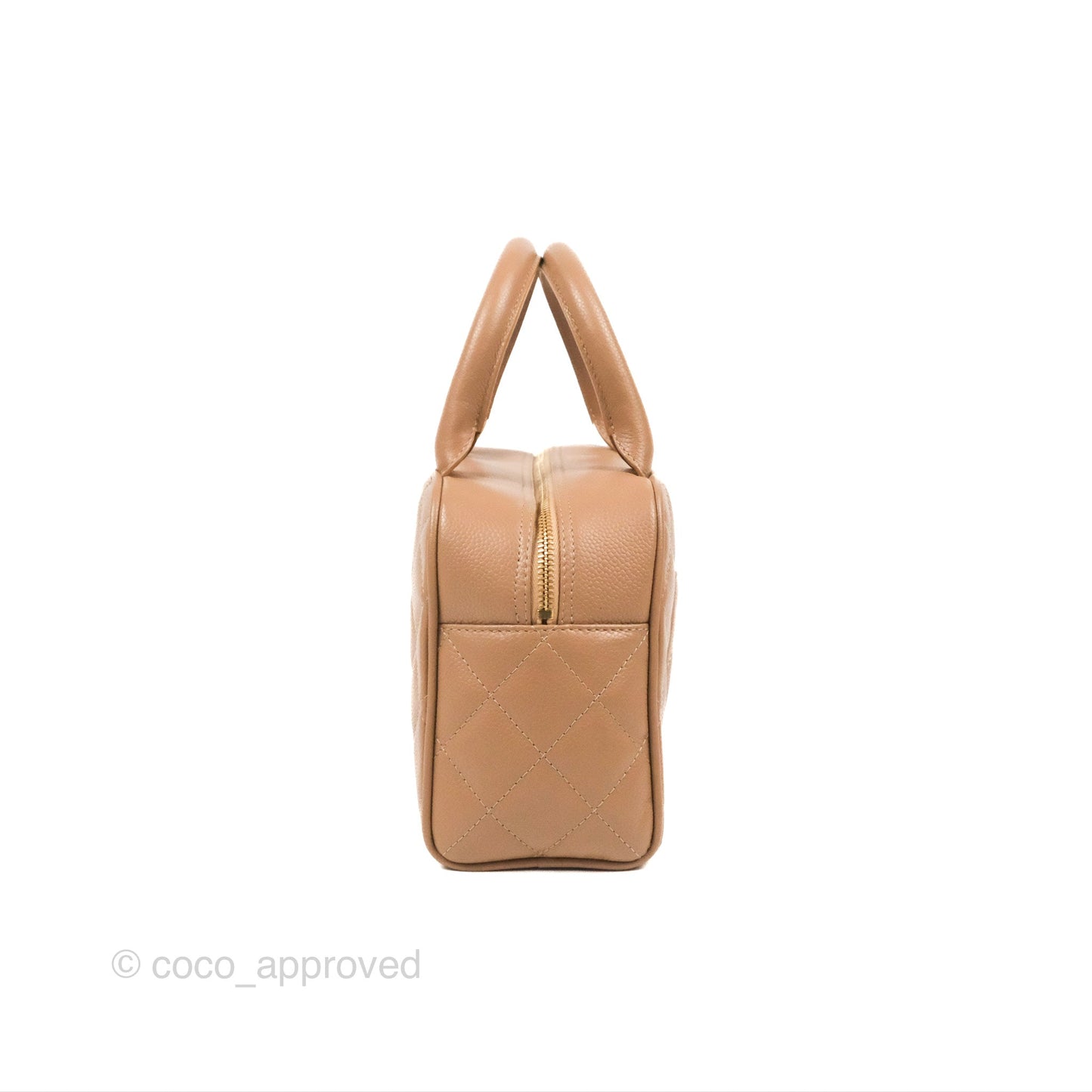 Chanel Vintage Mini CC Boston Bag Beige Caviar