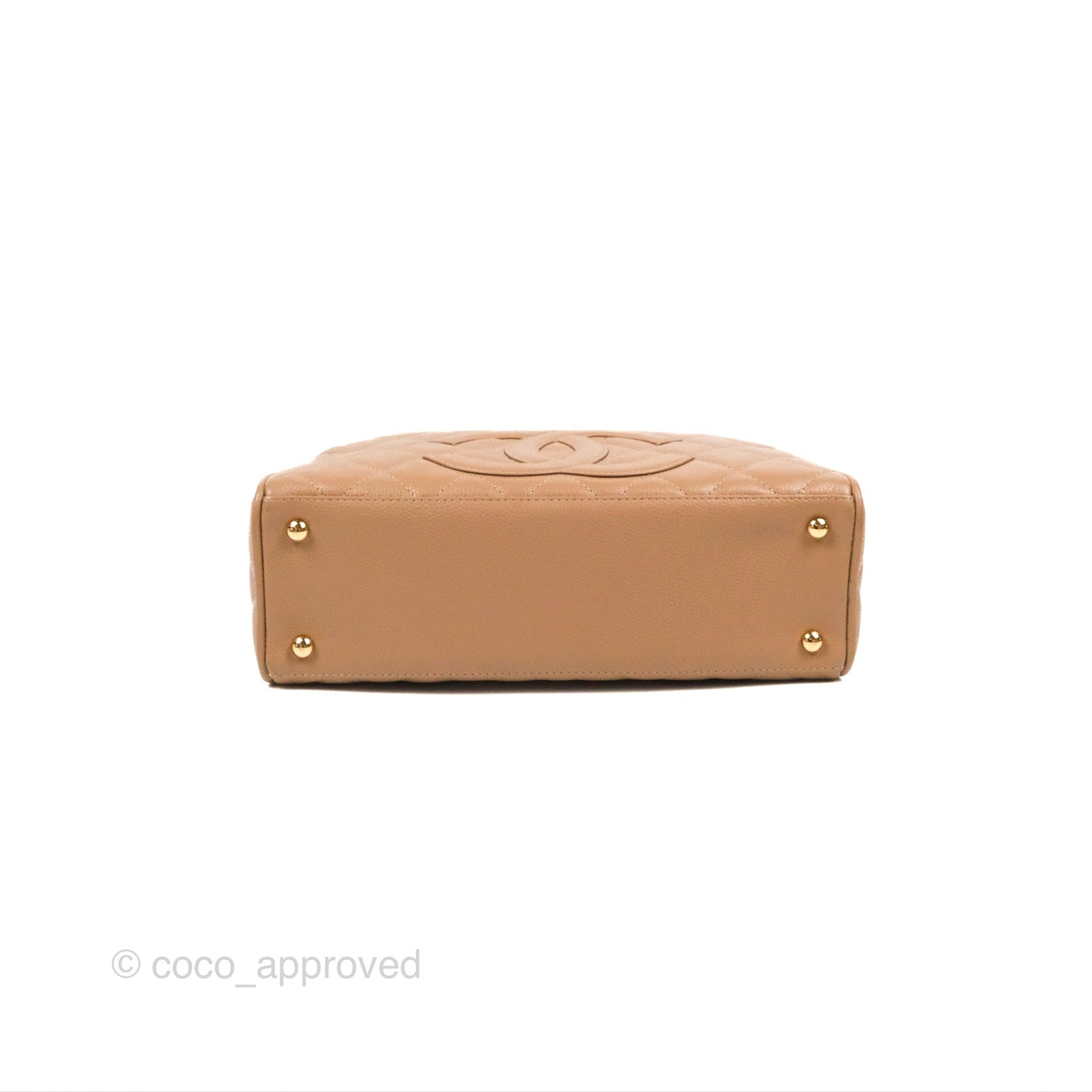 Chanel Vintage Mini CC Boston Bag Beige Caviar