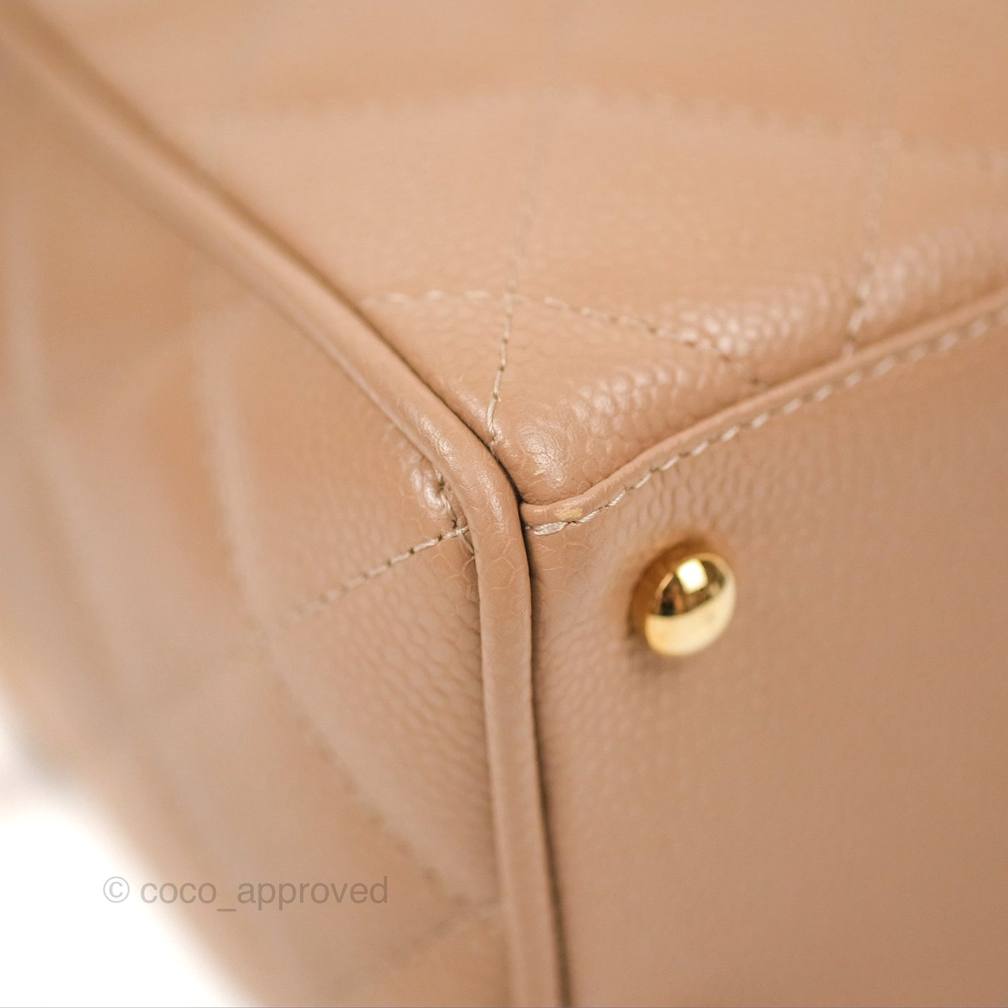 Chanel Vintage Mini CC Boston Bag Beige Caviar