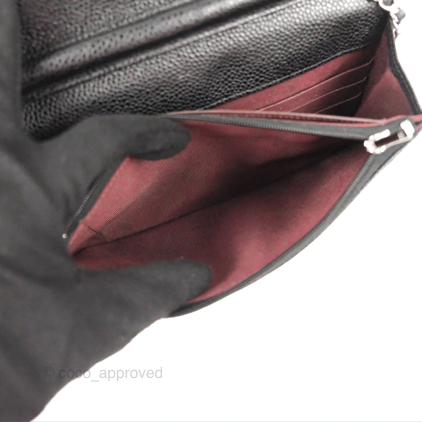 Chanel Quilted Classic WOC Black Caviar Silver Hardware