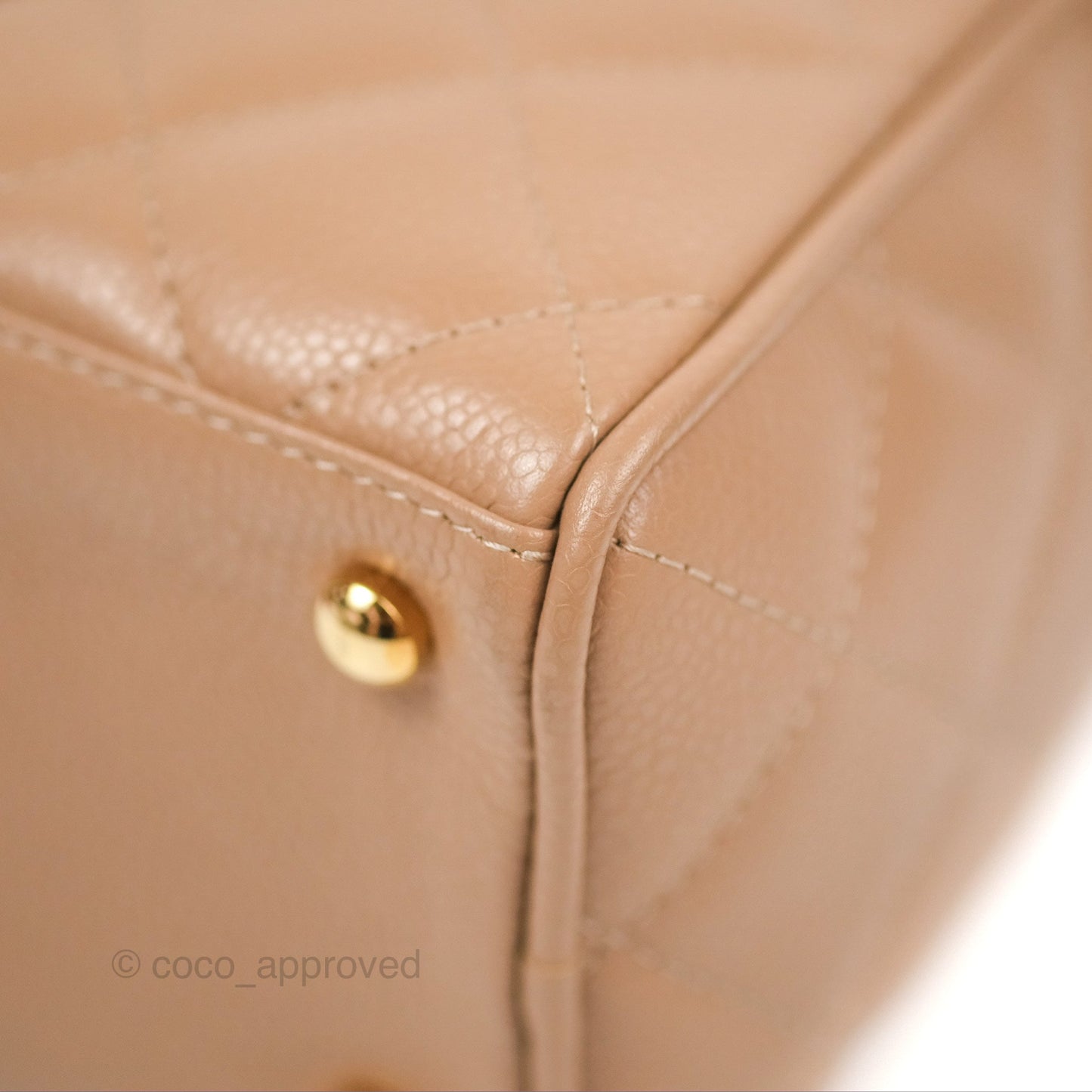 Chanel Vintage Mini CC Boston Bag Beige Caviar