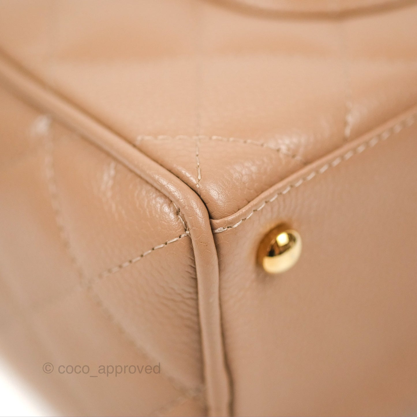 Chanel Vintage Mini CC Boston Bag Beige Caviar