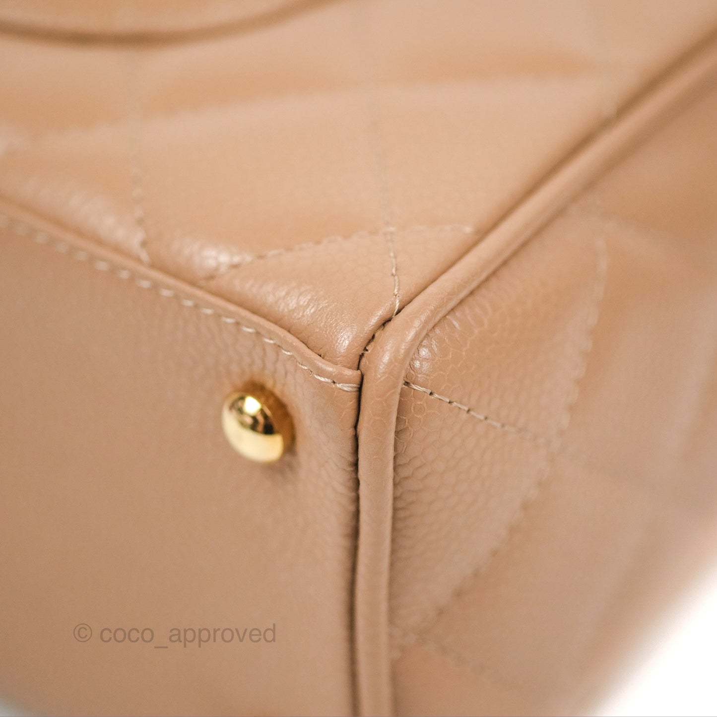 Chanel Vintage Mini CC Boston Bag Beige Caviar