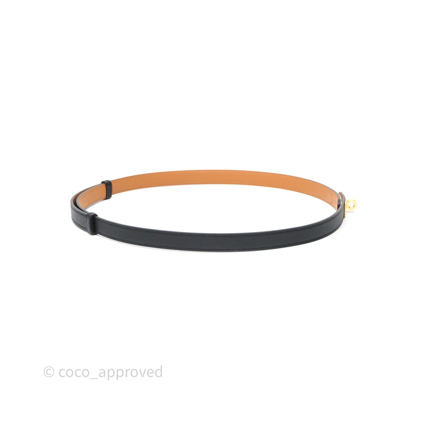 Hermès Kelly Buckle Belt Noir Black 89 Epsom Gold Hardware