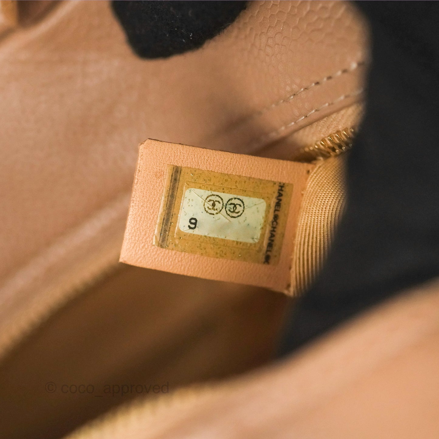 Chanel Vintage Mini CC Boston Bag Beige Caviar