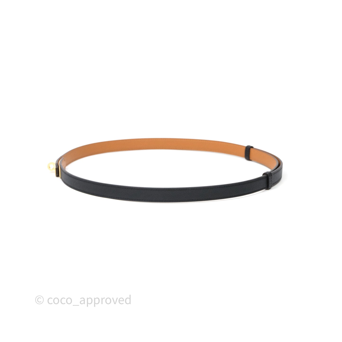Hermès Kelly Buckle Belt Noir Black 89 Epsom Gold Hardware